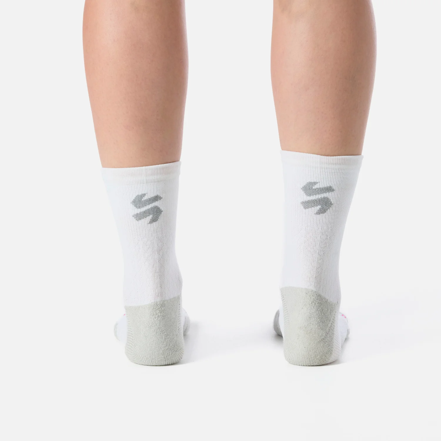 Calcetines Mujer Stride Running Mid Socks Blanco Vulcano - Image 3