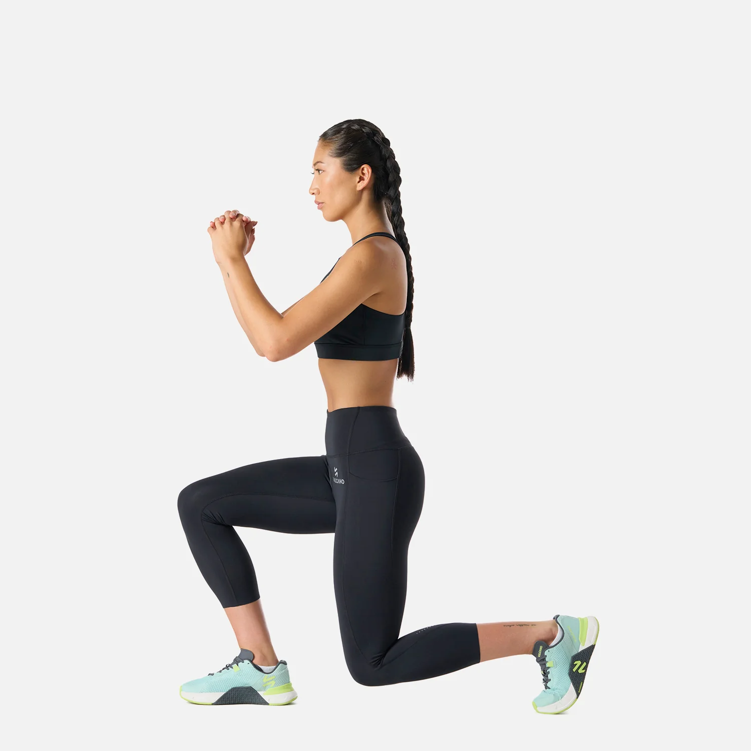 Calza Mujer Built To Move Compressive 3/4 Super High Rise Leggins Negro Vulcano - Image 3