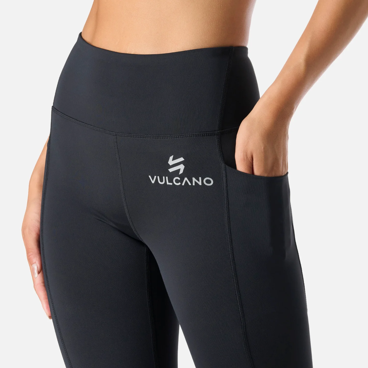 Calza Mujer Built To Move Compressive 3/4 Super High Rise Leggins Negro Vulcano - Image 5