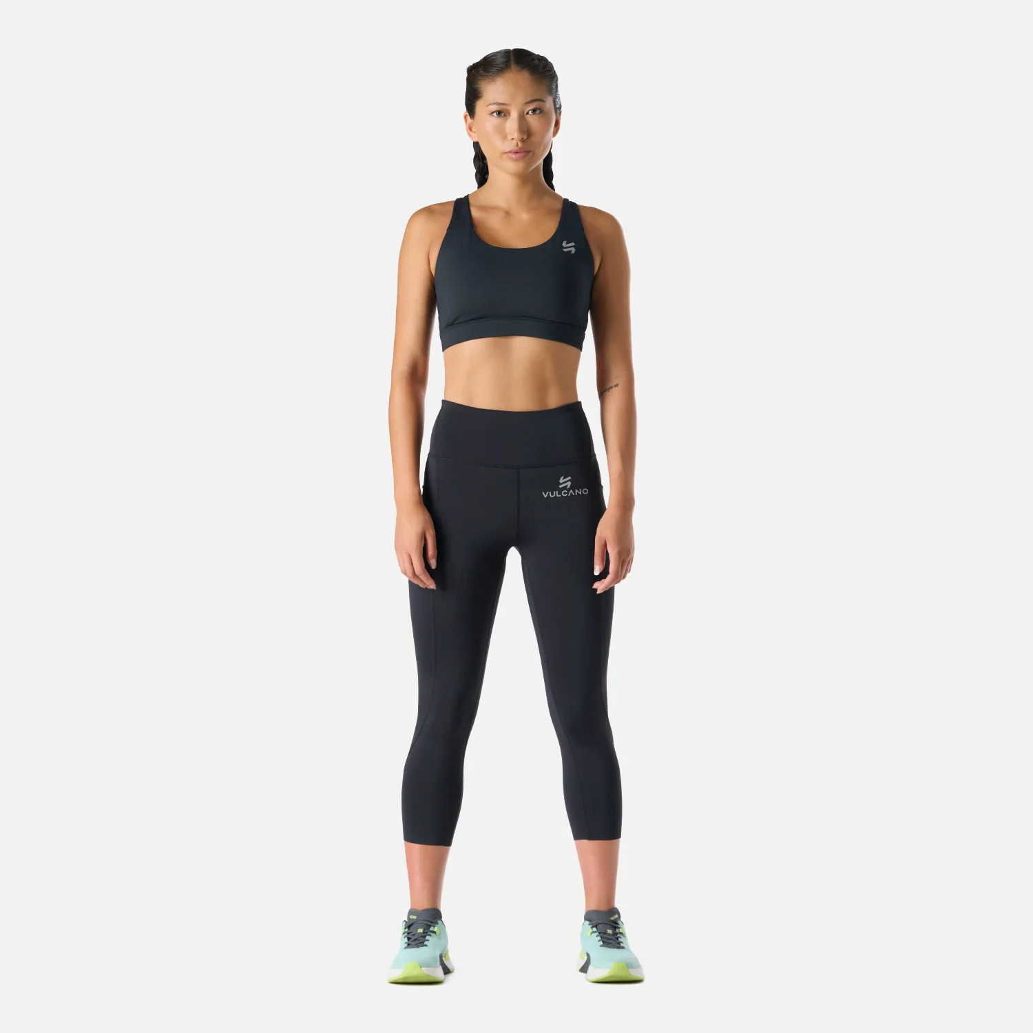 Calza Mujer Built To Move Compressive 3/4 Super High Rise Leggins Negro Vulcano - Image 7