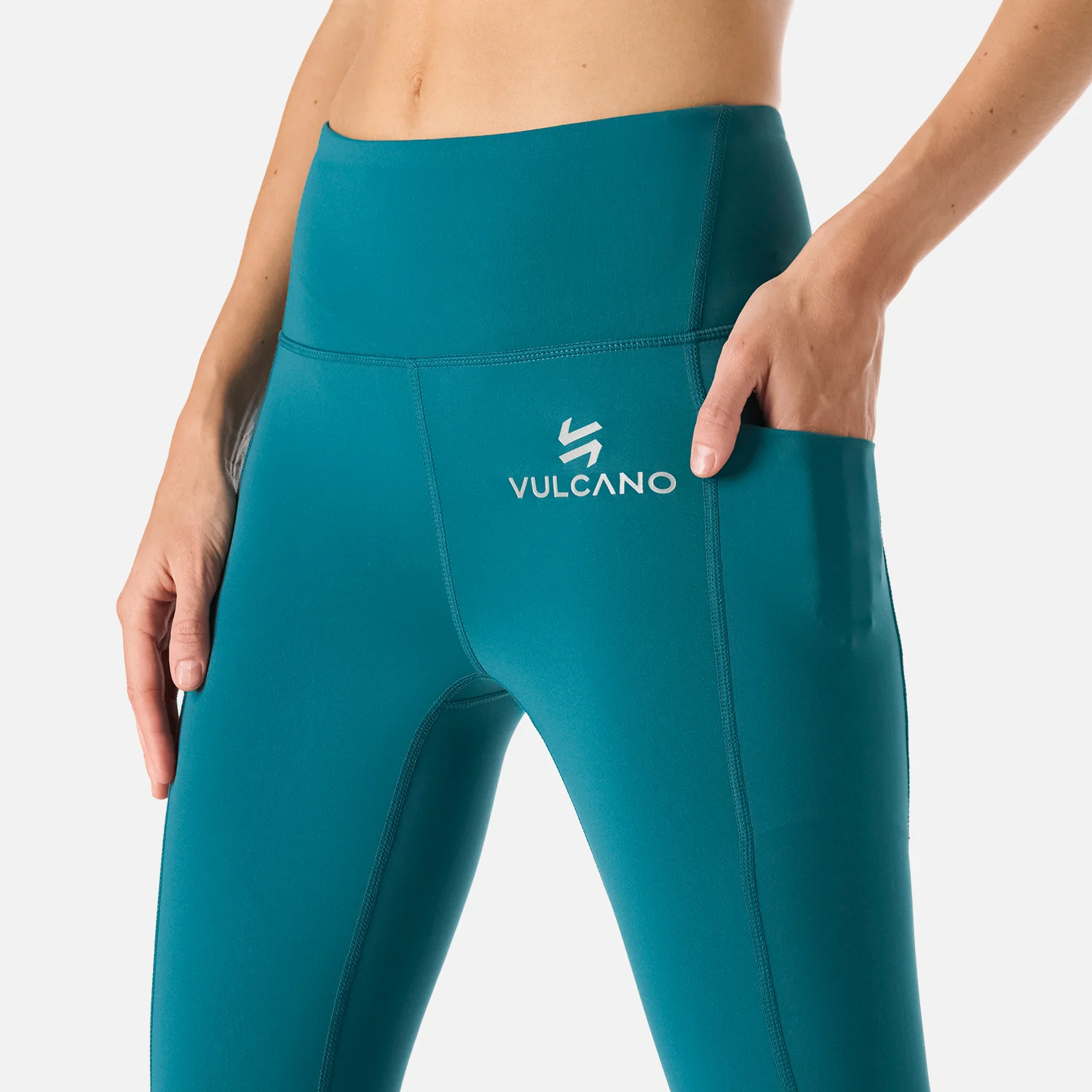 Calza Mujer Built To Move Compressive 3/4 Super High Rise Leggins Petroleo Vulcano - Image 5