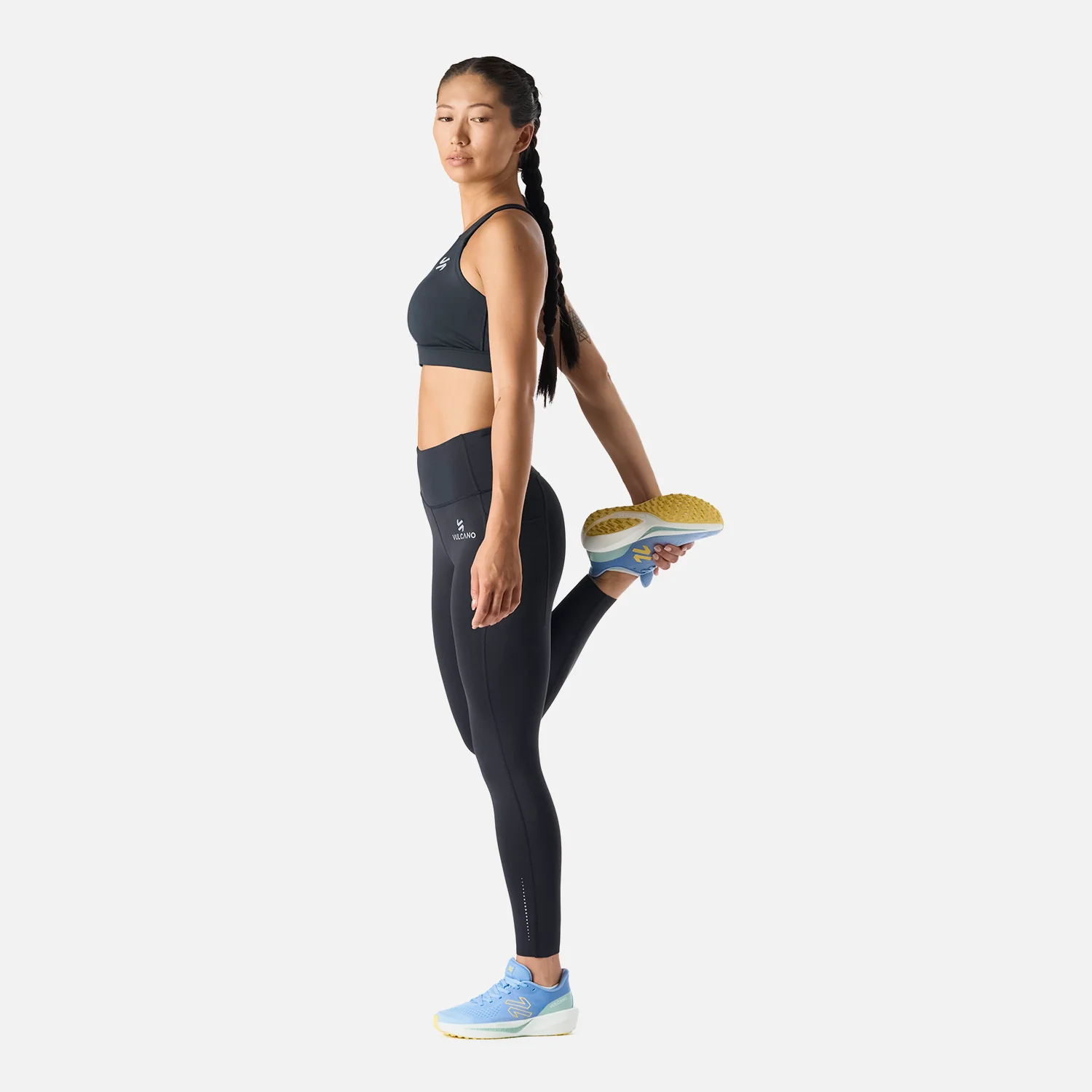 Calza Mujer Built To Move Compressive 7/8 Super High Rise Leggins Negro Vulcano - Image 3