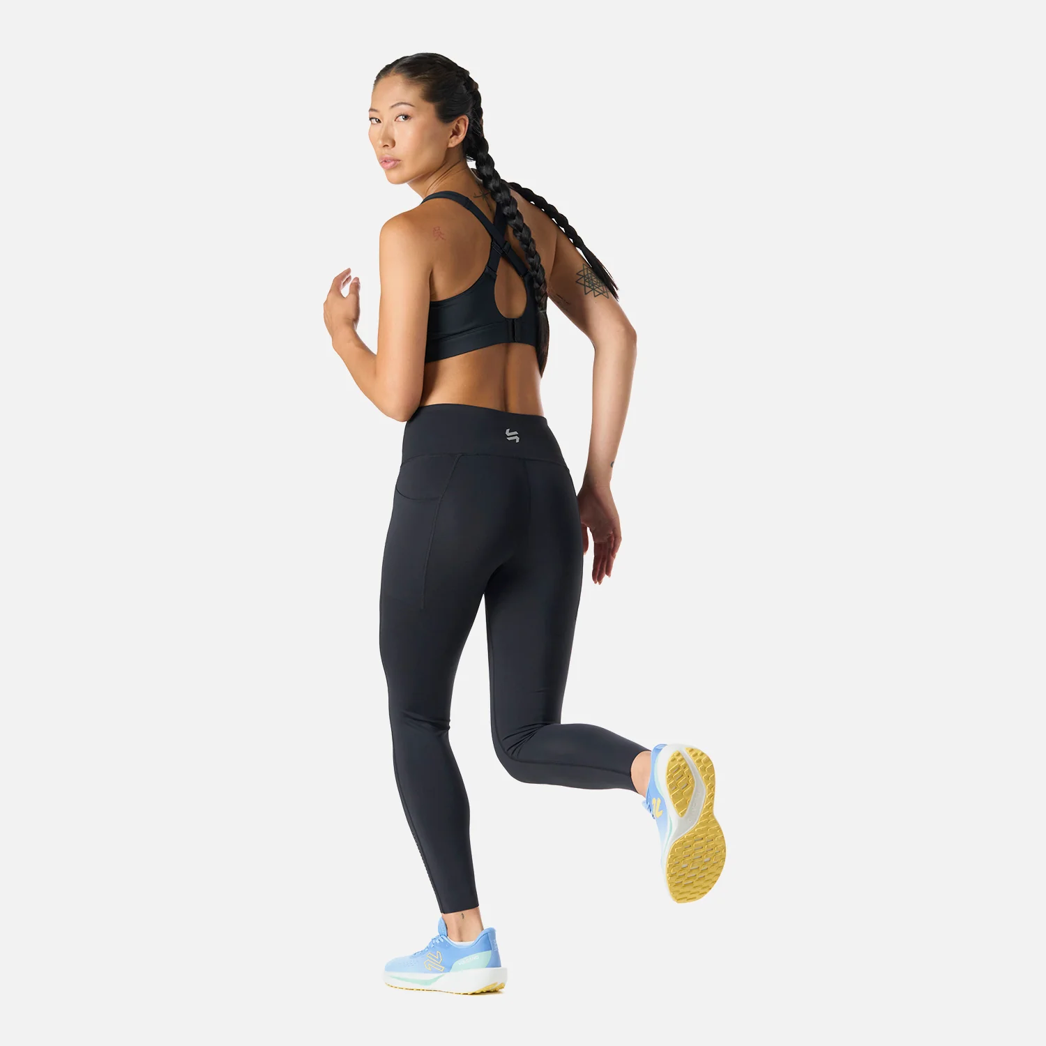 Calza Mujer Built To Move Compressive 7/8 Super High Rise Leggins Negro Vulcano - Image 8