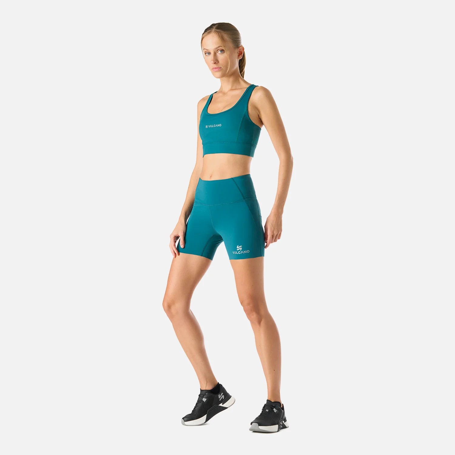 Calza Mujer Built To Move Compressive Short High Rise Leggins Petroleo Vulcano - Image 7