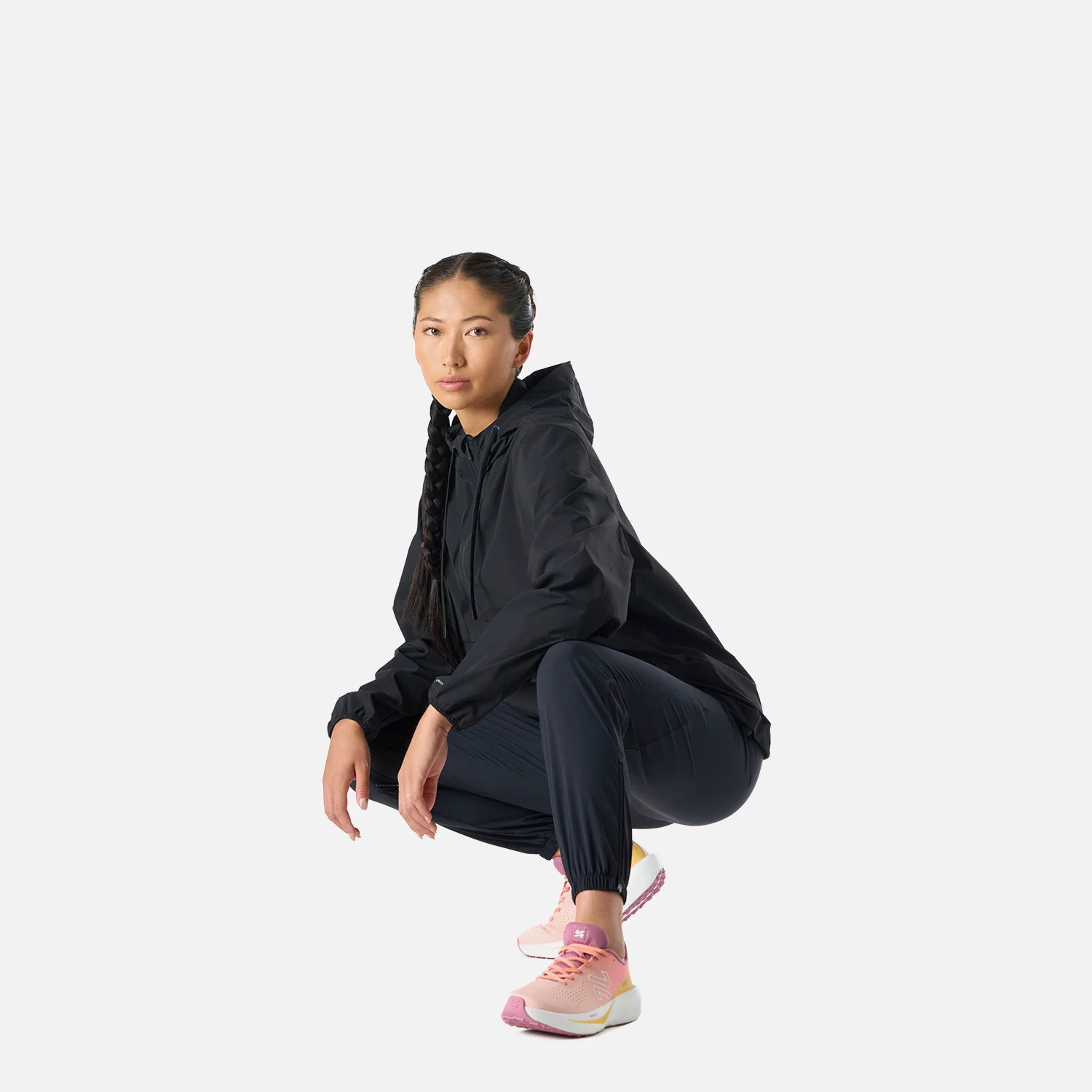 Chaqueta Mujer Tempo 1/4 Zip Windbreaker Jacket Negro Vulcano - Image 3