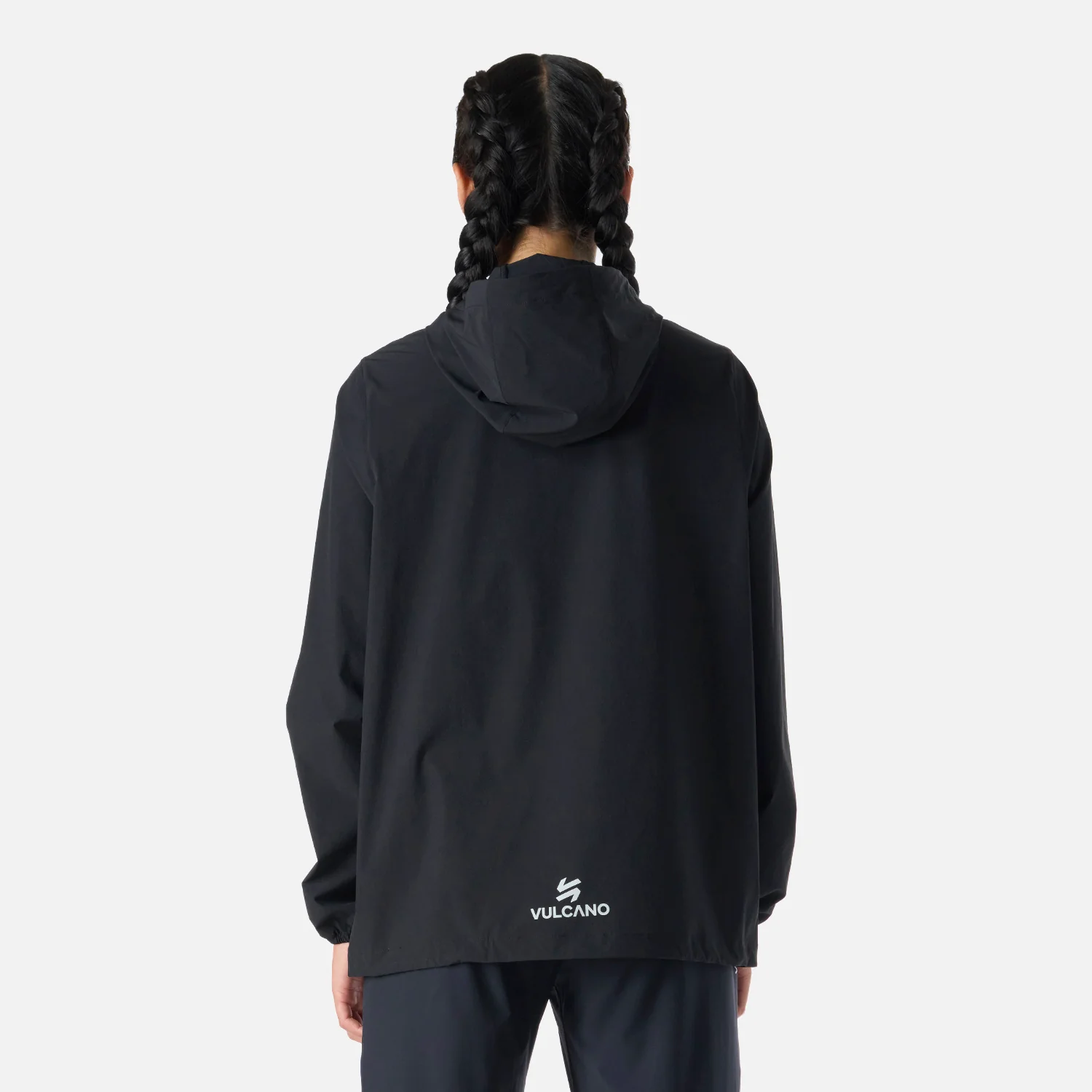 Chaqueta Mujer Tempo 1/4 Zip Windbreaker Jacket Negro Vulcano - Image 4