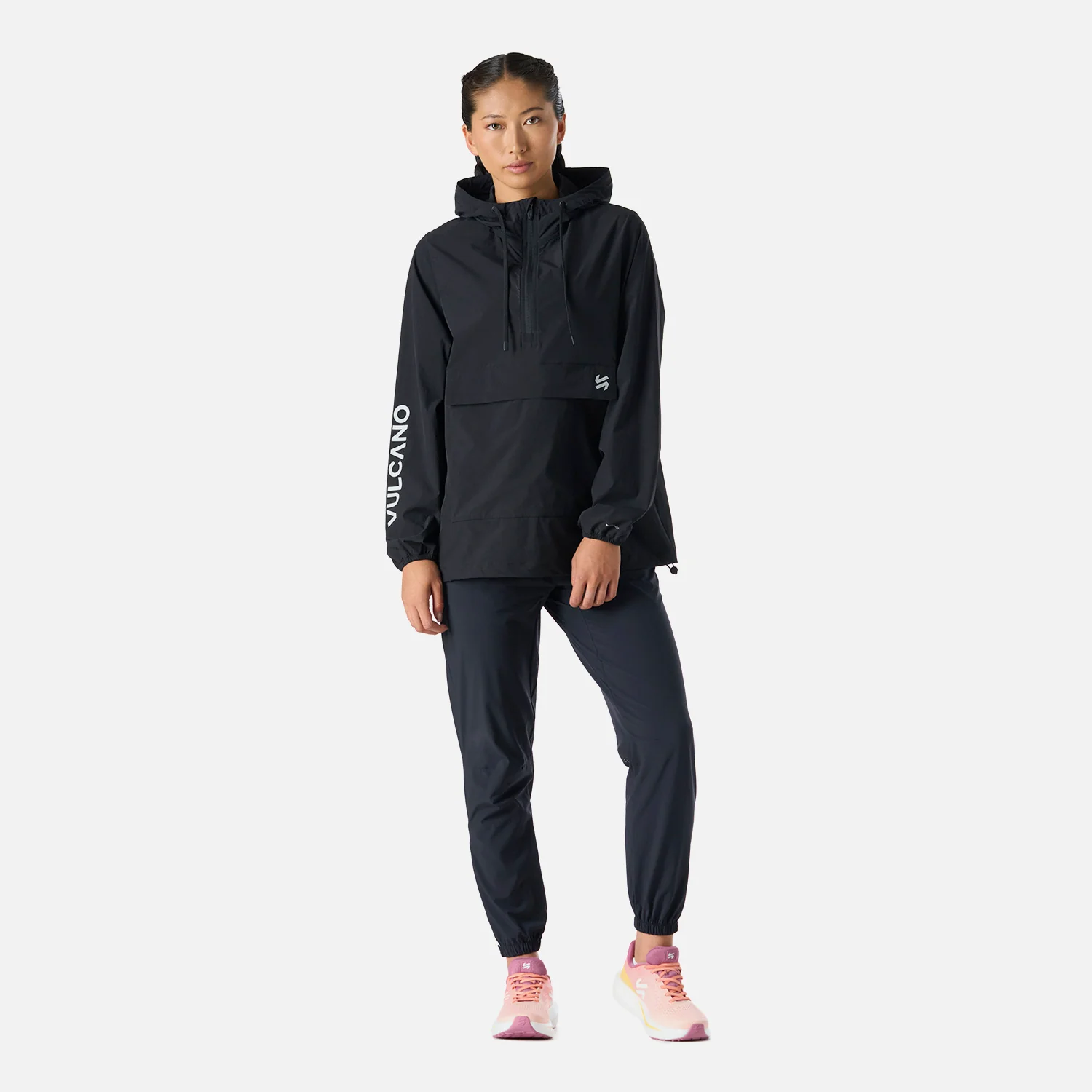 Chaqueta Mujer Tempo 1/4 Zip Windbreaker Jacket Negro Vulcano - Image 8