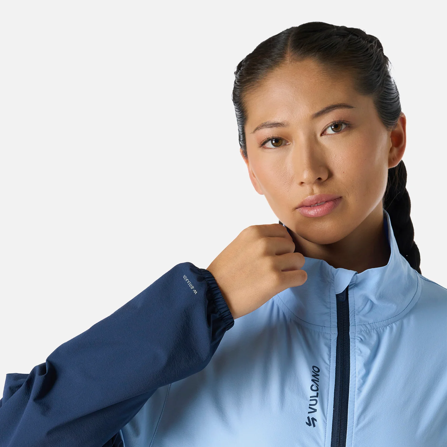Chaqueta Mujer Tempo Full Zip Windbreaker Jacket Celeste Vulcano - Image 6