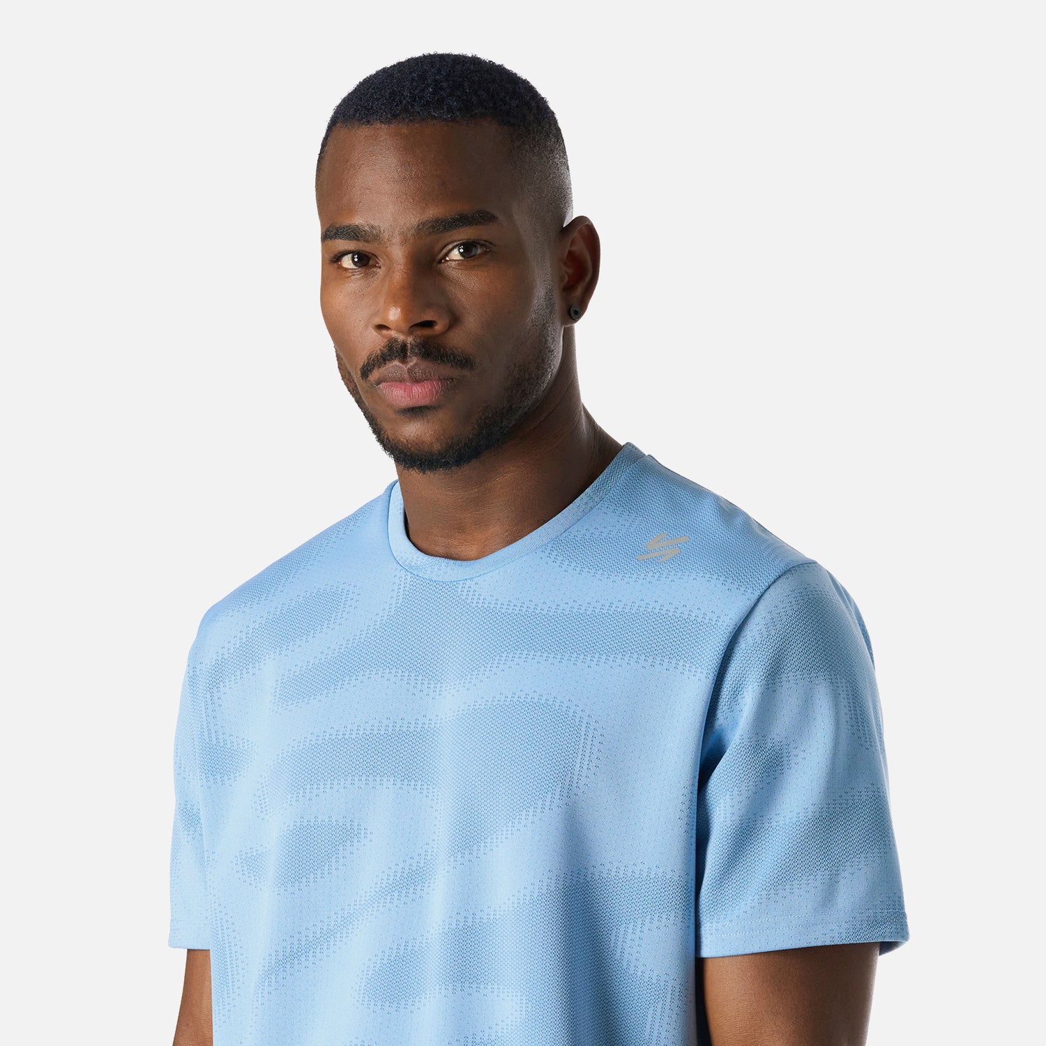 Polera Hombre Built To Move Pro T-Shirt Celeste Vulcano - Image 5