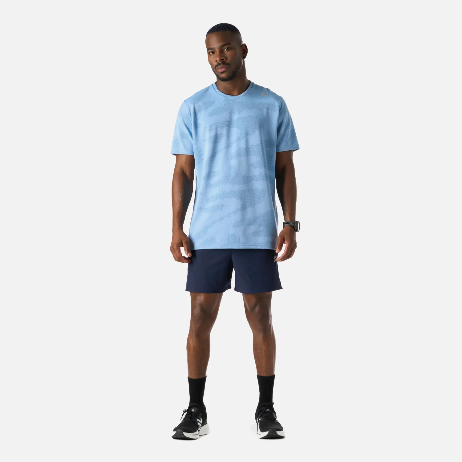 Polera Hombre Built To Move Pro T-Shirt Celeste Vulcano - Image 7