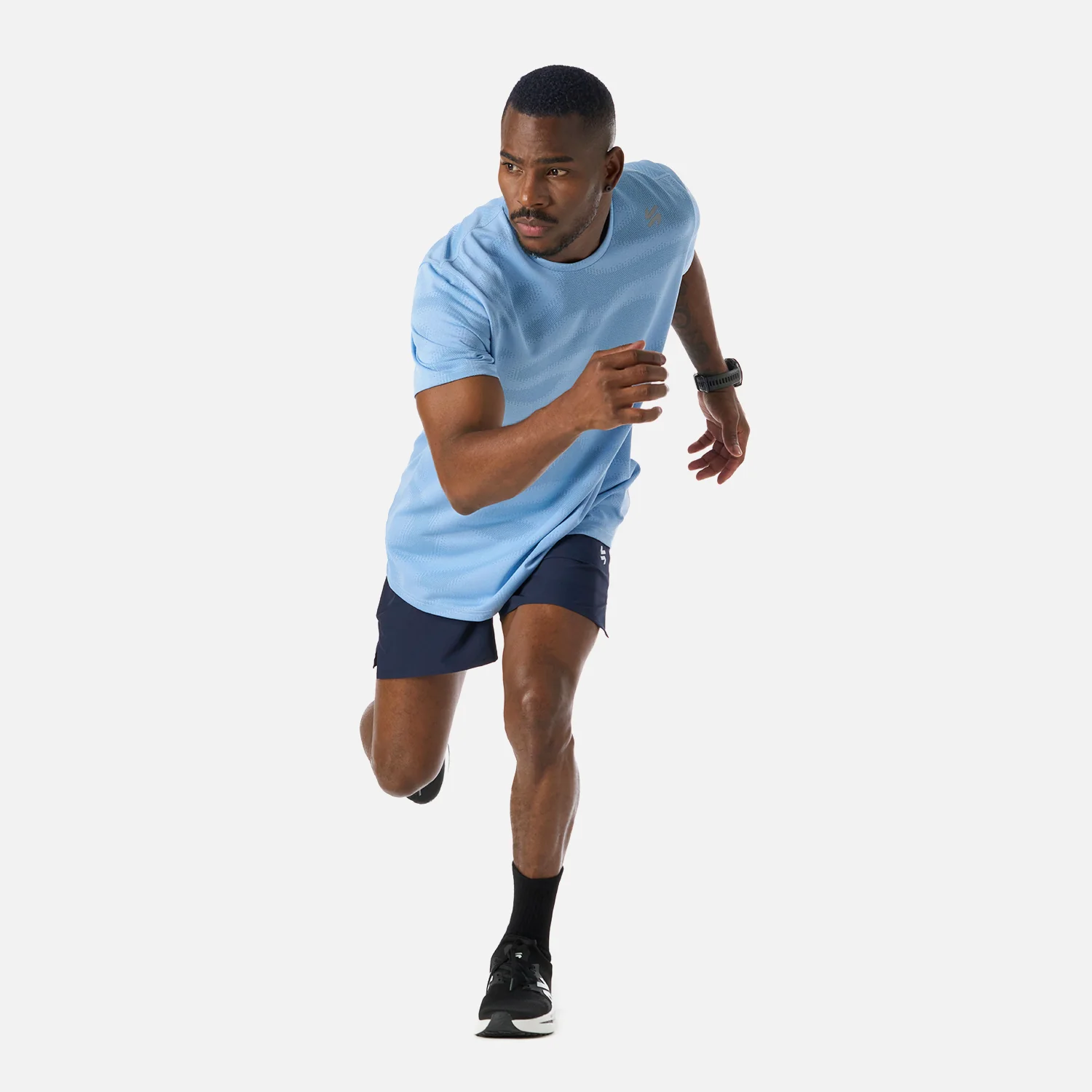Polera Hombre Built To Move Pro T-Shirt Celeste Vulcano - Image 8