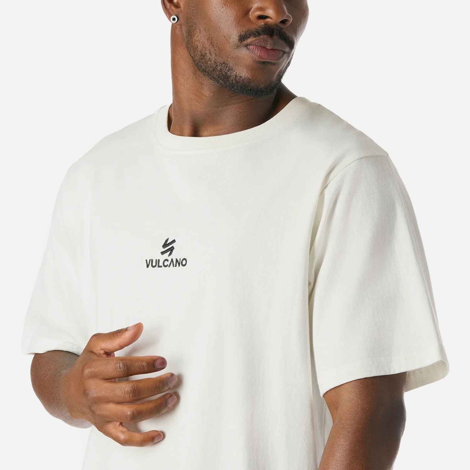 Polera Hombre Cool Down T-Shirt Blanco Vulcano - Image 5