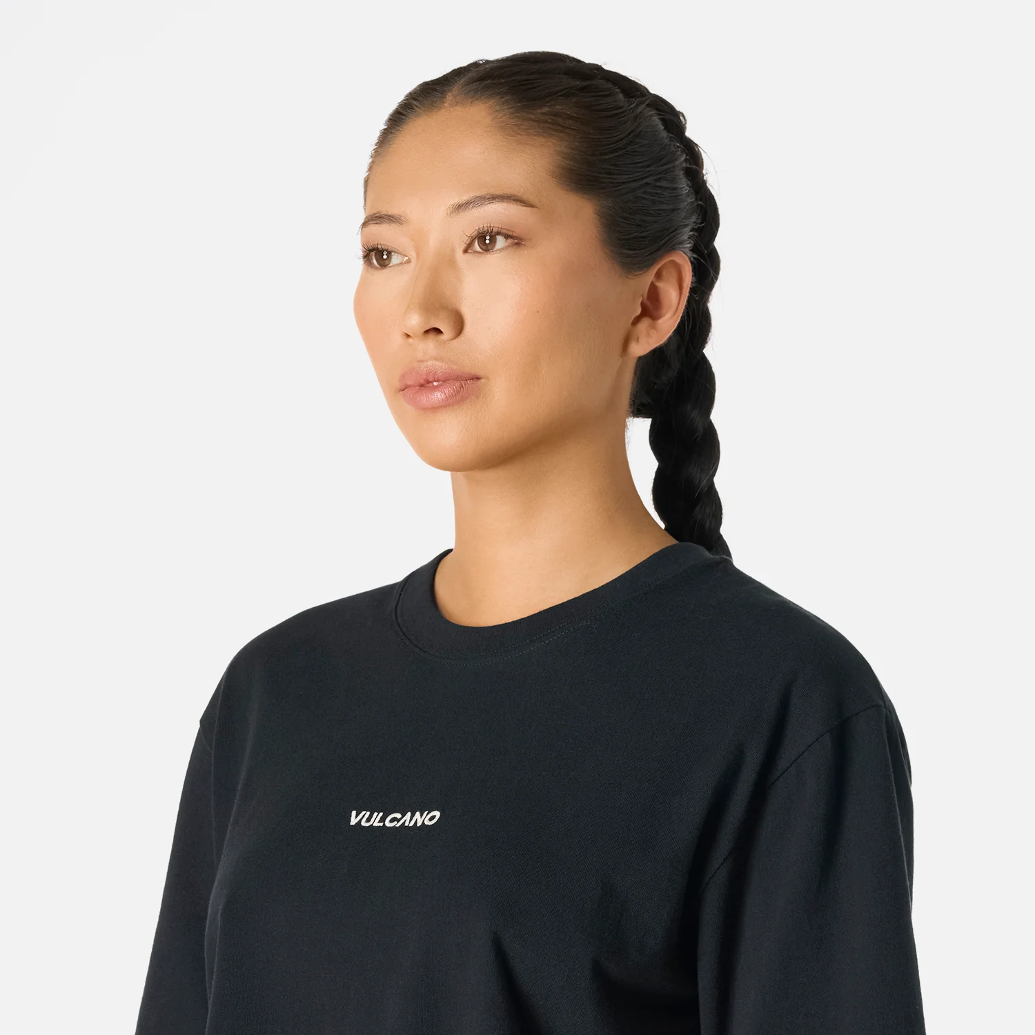 Polera Mujer Cool Down Crop T-Shirt Negro Vulcano - Image 5