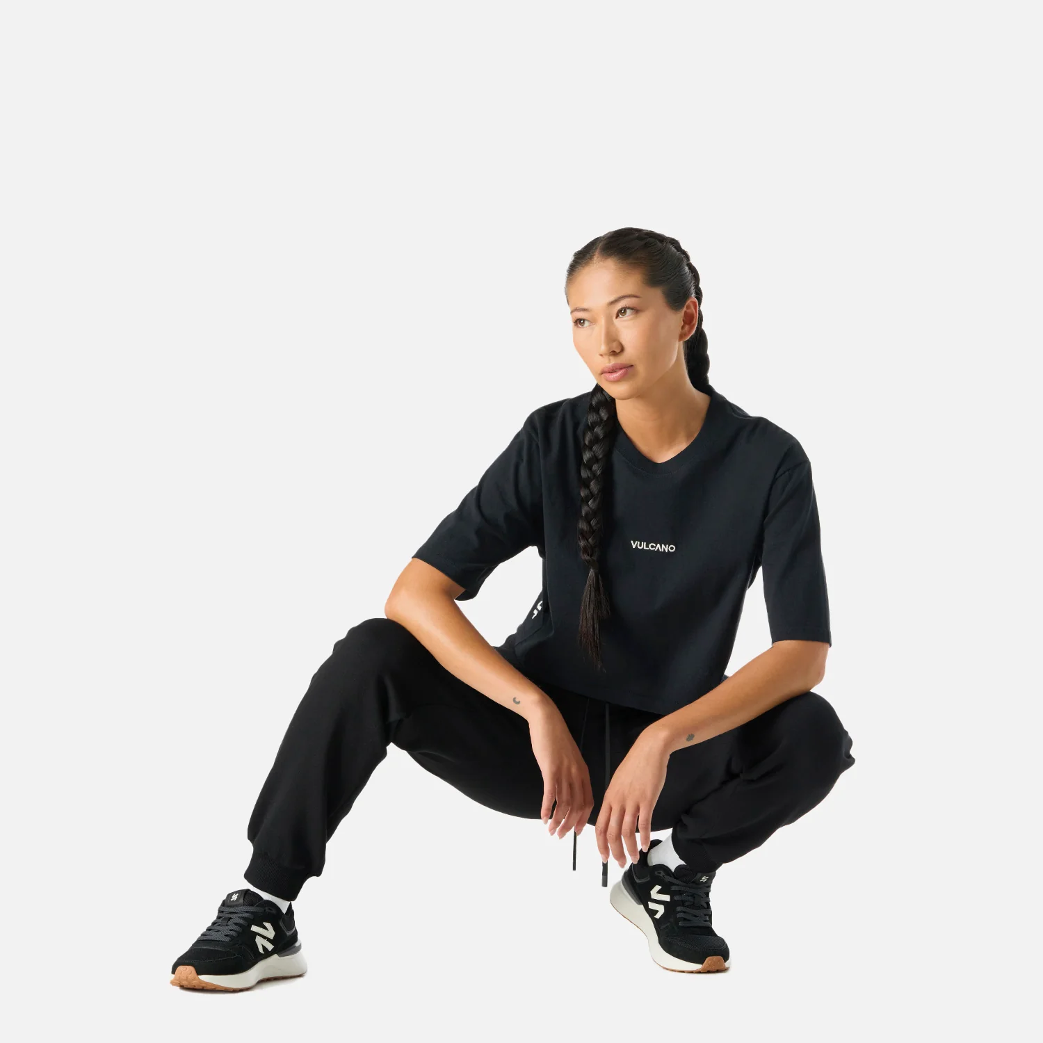 Polera Mujer Cool Down Crop T-Shirt Negro Vulcano - Image 7