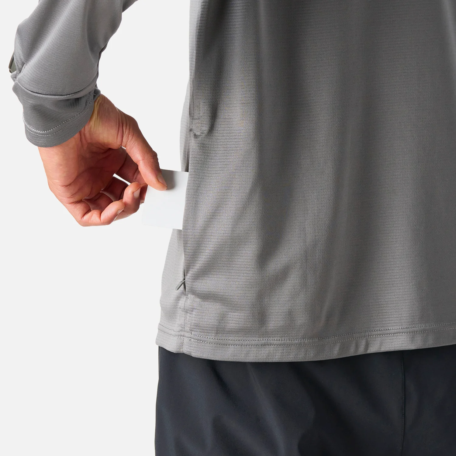 Polerón Hombre Built To Move 1/4 Zip Midlayer Gris Medio Vulcano - Image 7