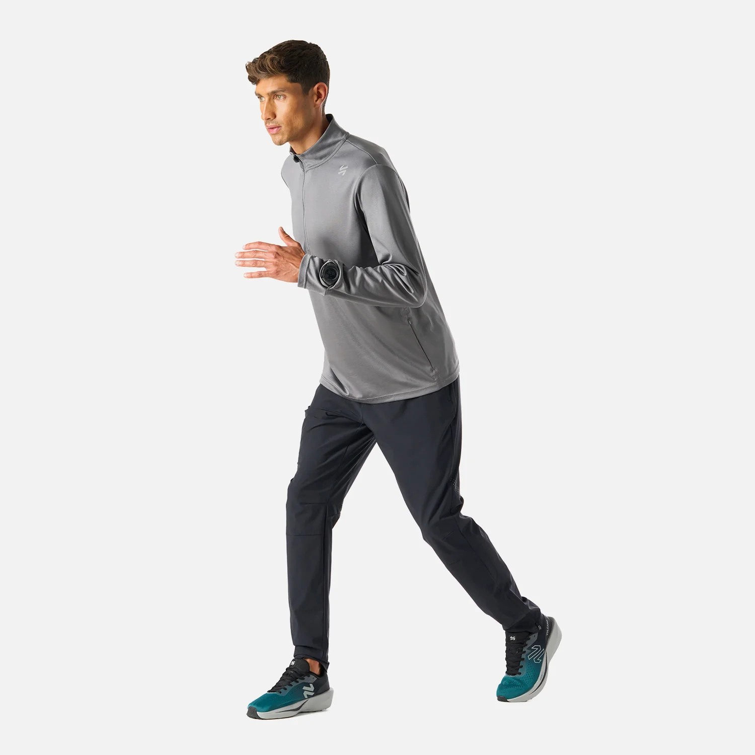 Polerón Hombre Built To Move 1/4 Zip Midlayer Gris Medio Vulcano - Image 8