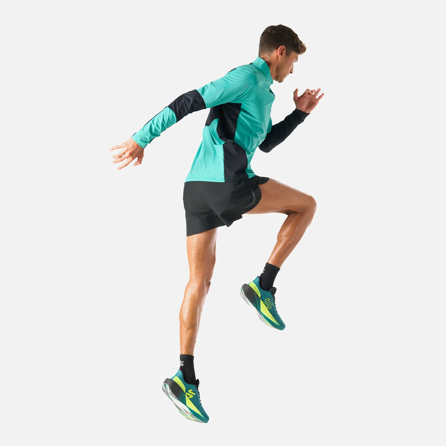 Polerón Hombre Built To Move Pro 1/4 Zip Midlayer Turquesa Vulcano - Image 8