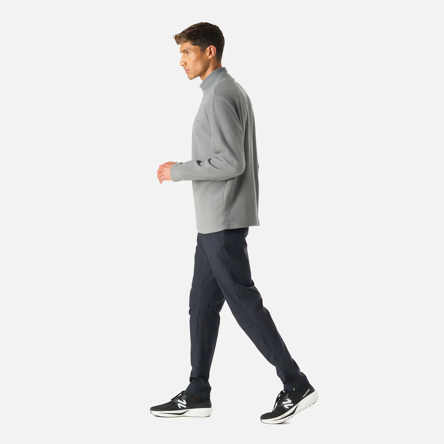 Polerón Hombre Cool Down 1/4 Zip Fleece Gris Medio Vulcano - Image 3