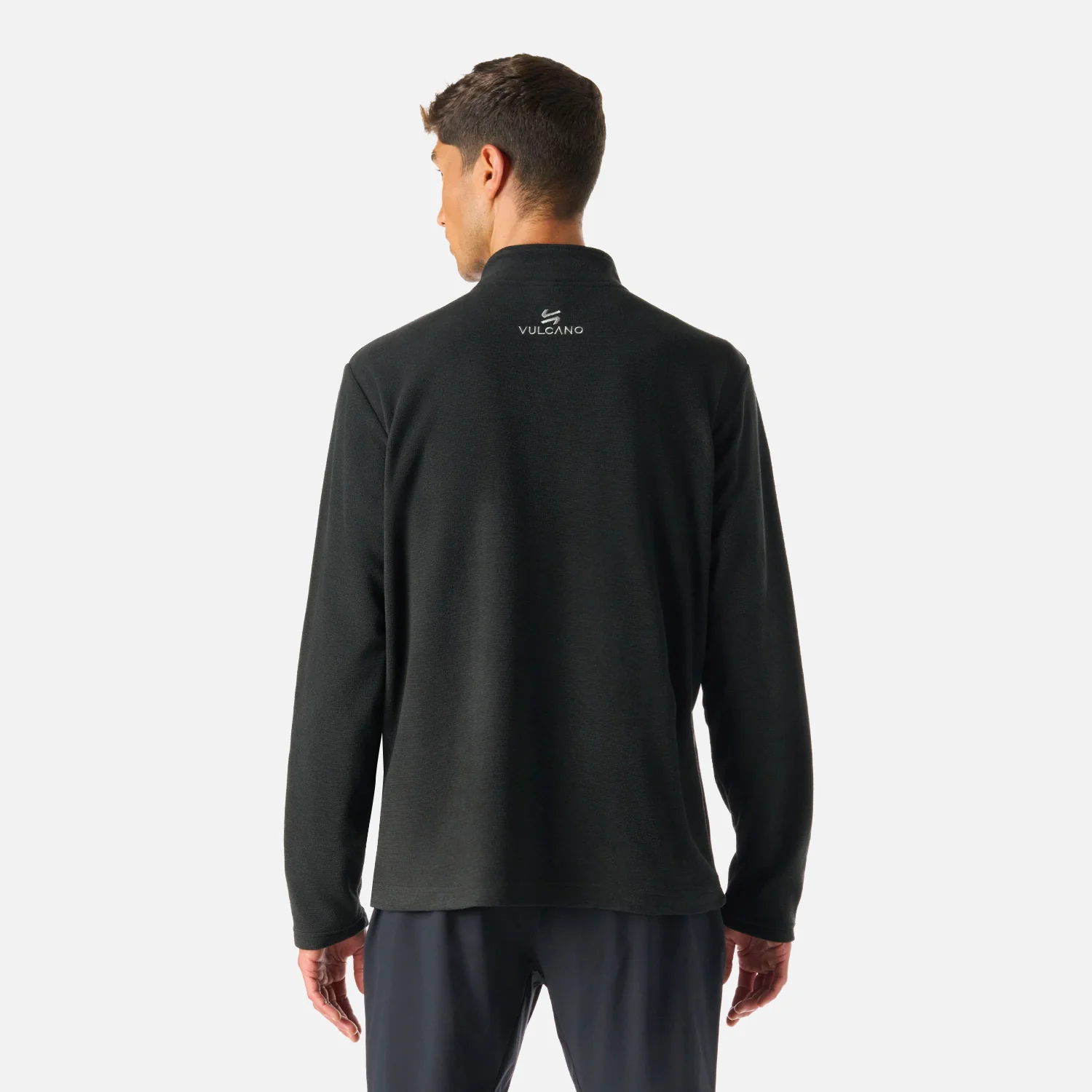 Polerón Hombre Cool Down 1/4 Zip Fleece Negro Vulcano - Image 4