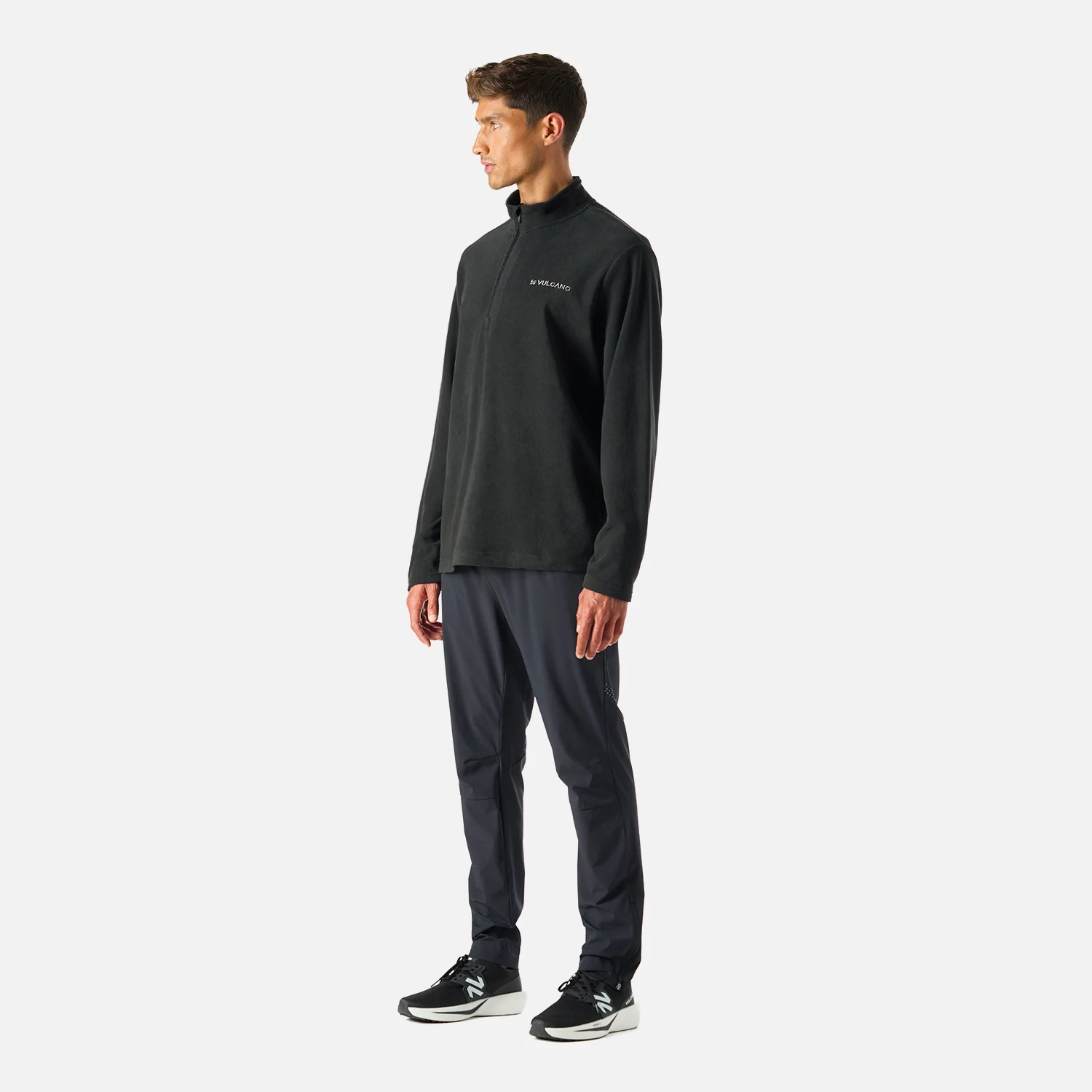 Polerón Hombre Cool Down 1/4 Zip Fleece Negro Vulcano - Image 6