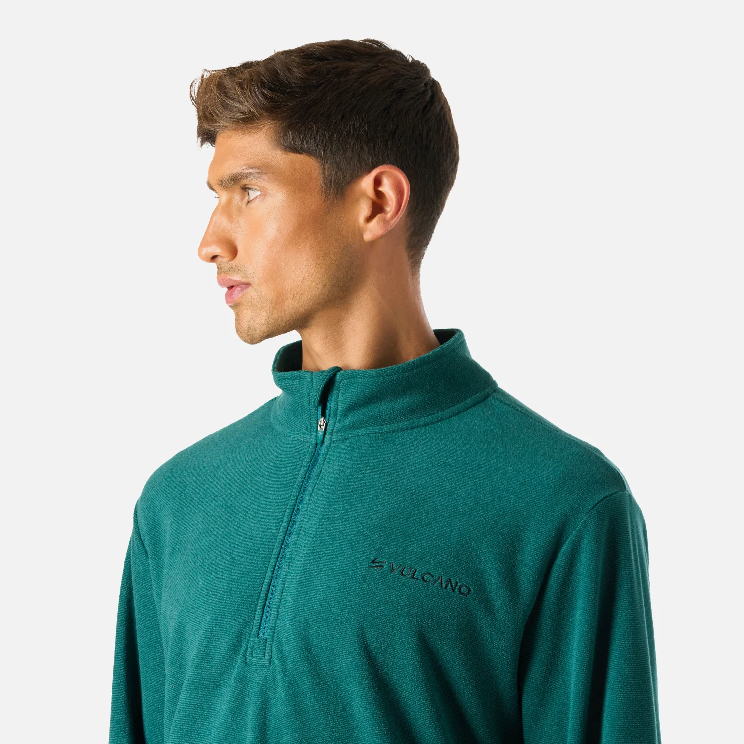 Polerón Hombre Cool Down 1/4 Zip Fleece Petroleo Vulcano - Image 5