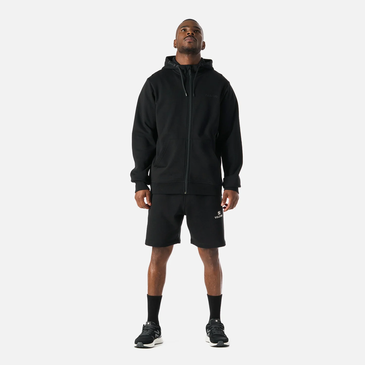 Polerón Hombre Cool Down Full Zip Sweatshirt Hoody Negro Vulcano - Image 7