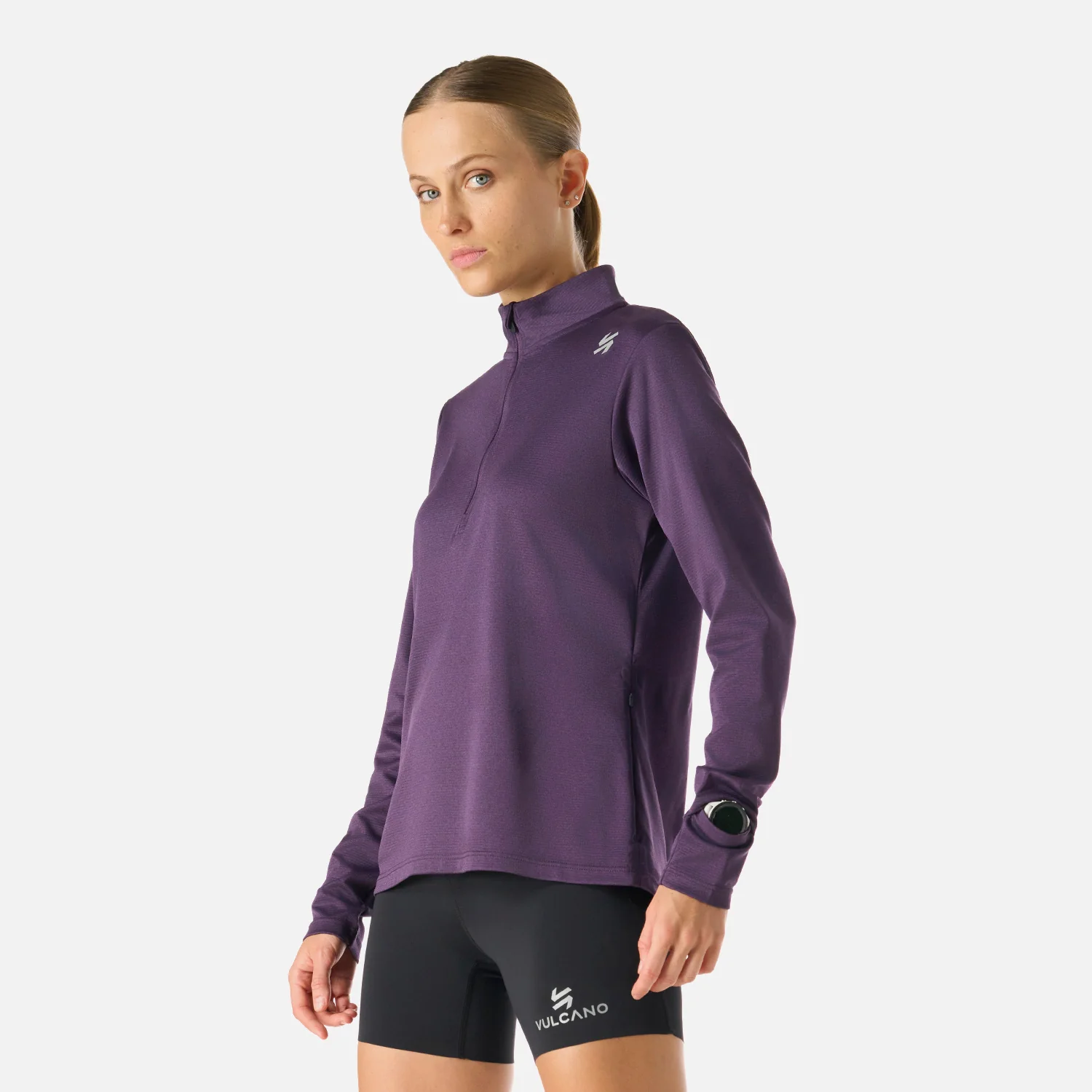 Polerón Mujer Built To Move 1/4 Zip Midlayer Morado Oscuro Vulcano - Image 3