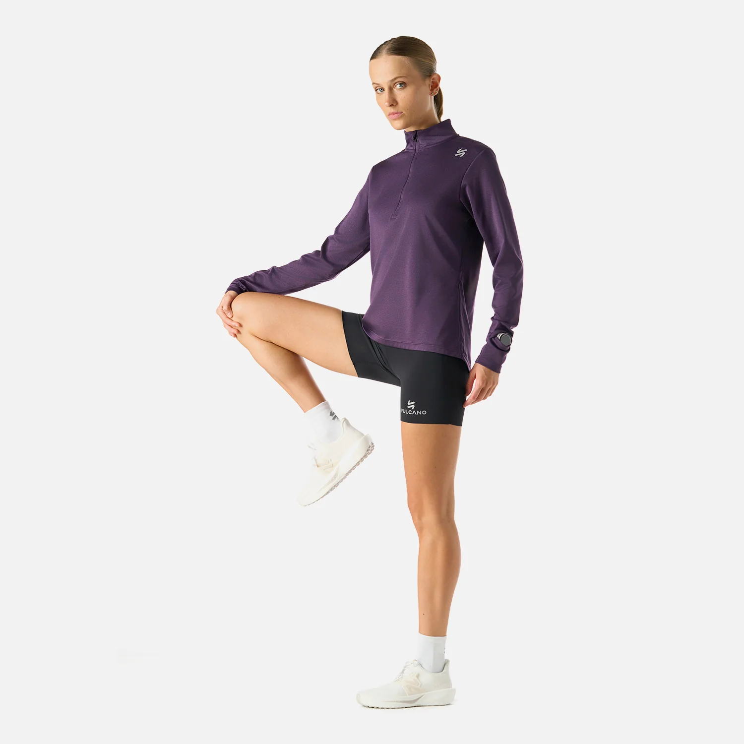 Polerón Mujer Built To Move 1/4 Zip Midlayer Morado Oscuro Vulcano - Image 4
