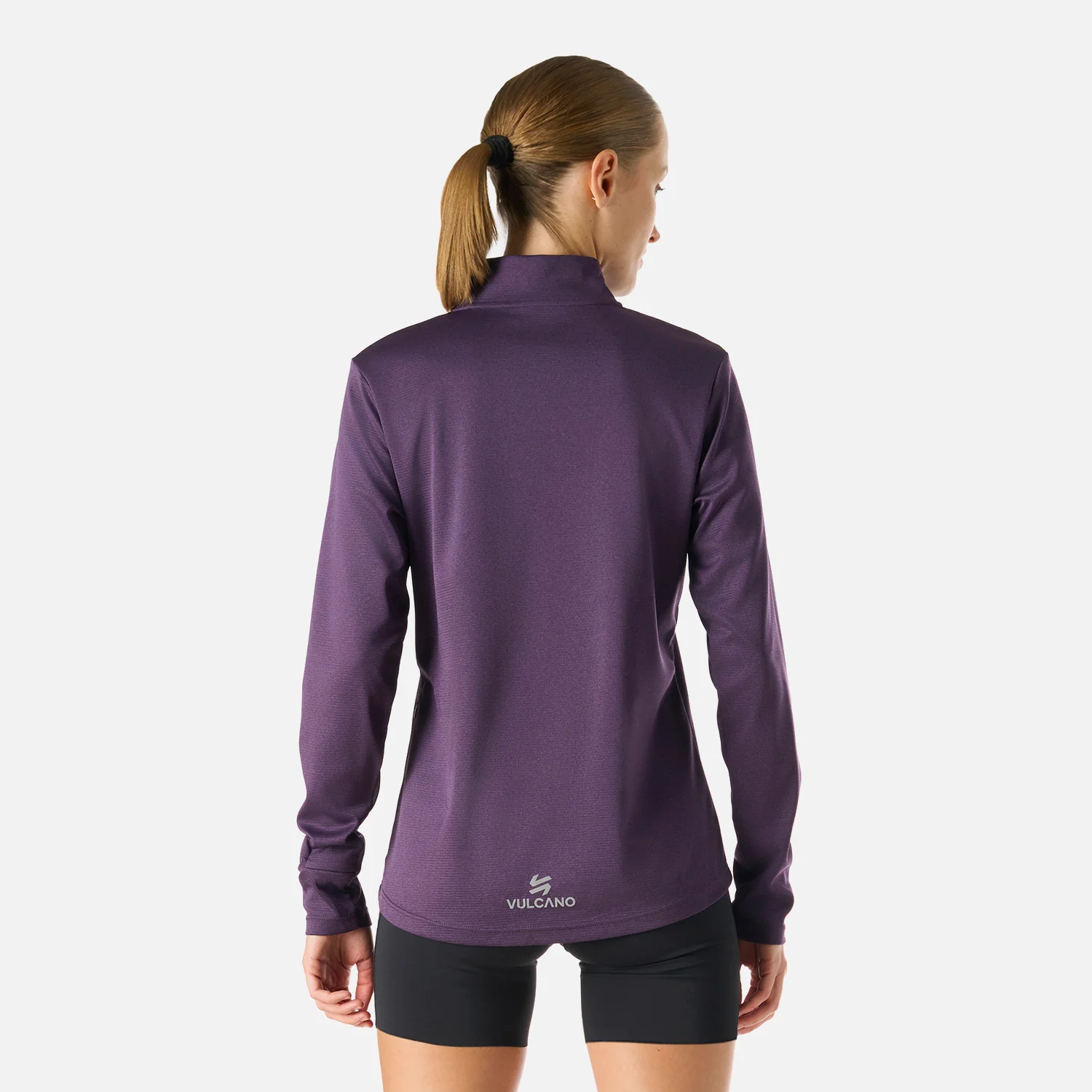 Polerón Mujer Built To Move 1/4 Zip Midlayer Morado Oscuro Vulcano - Image 5