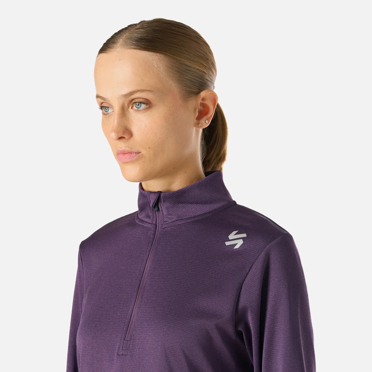 Polerón Mujer Built To Move 1/4 Zip Midlayer Morado Oscuro Vulcano - Image 6