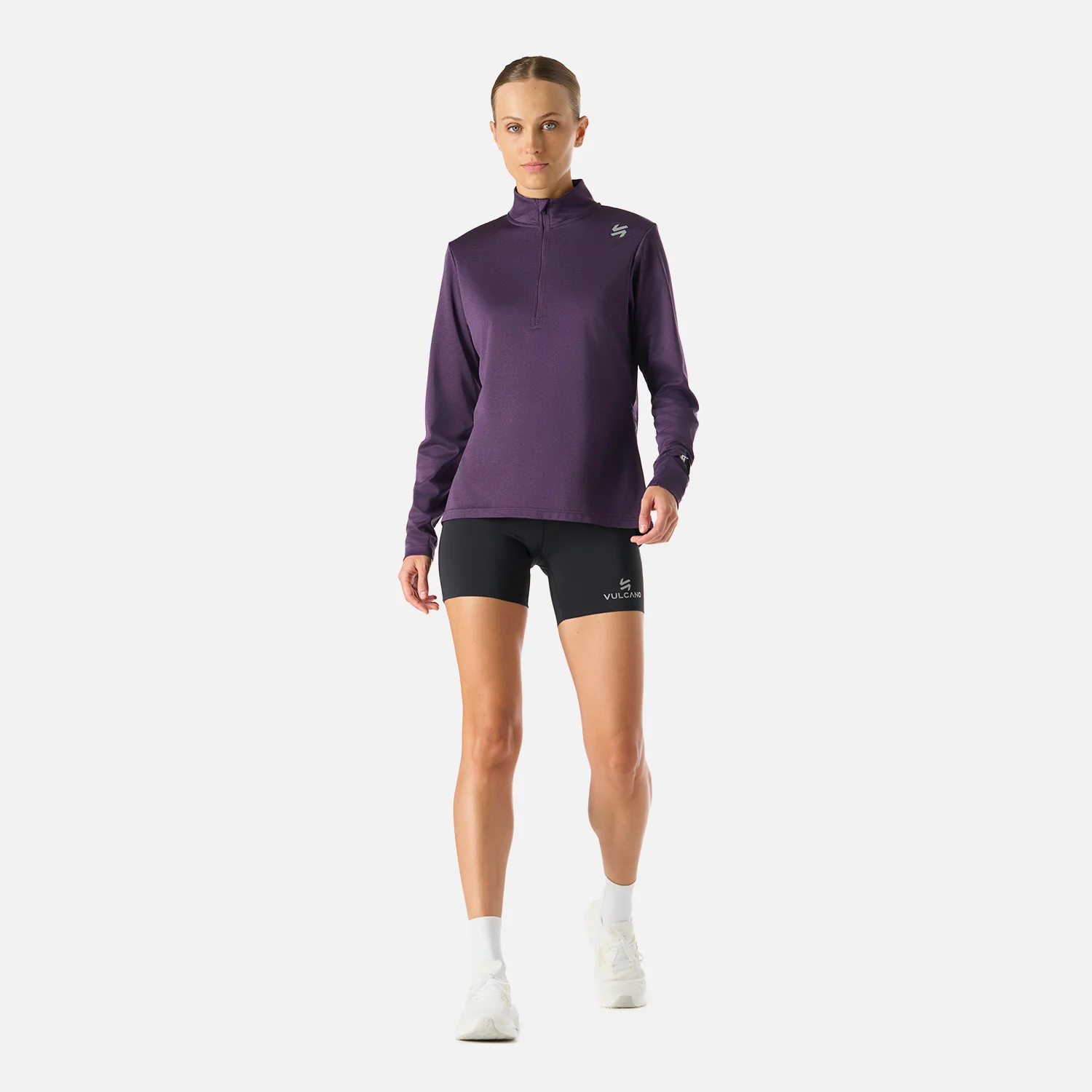 Polerón Mujer Built To Move 1/4 Zip Midlayer Morado Oscuro Vulcano - Image 9