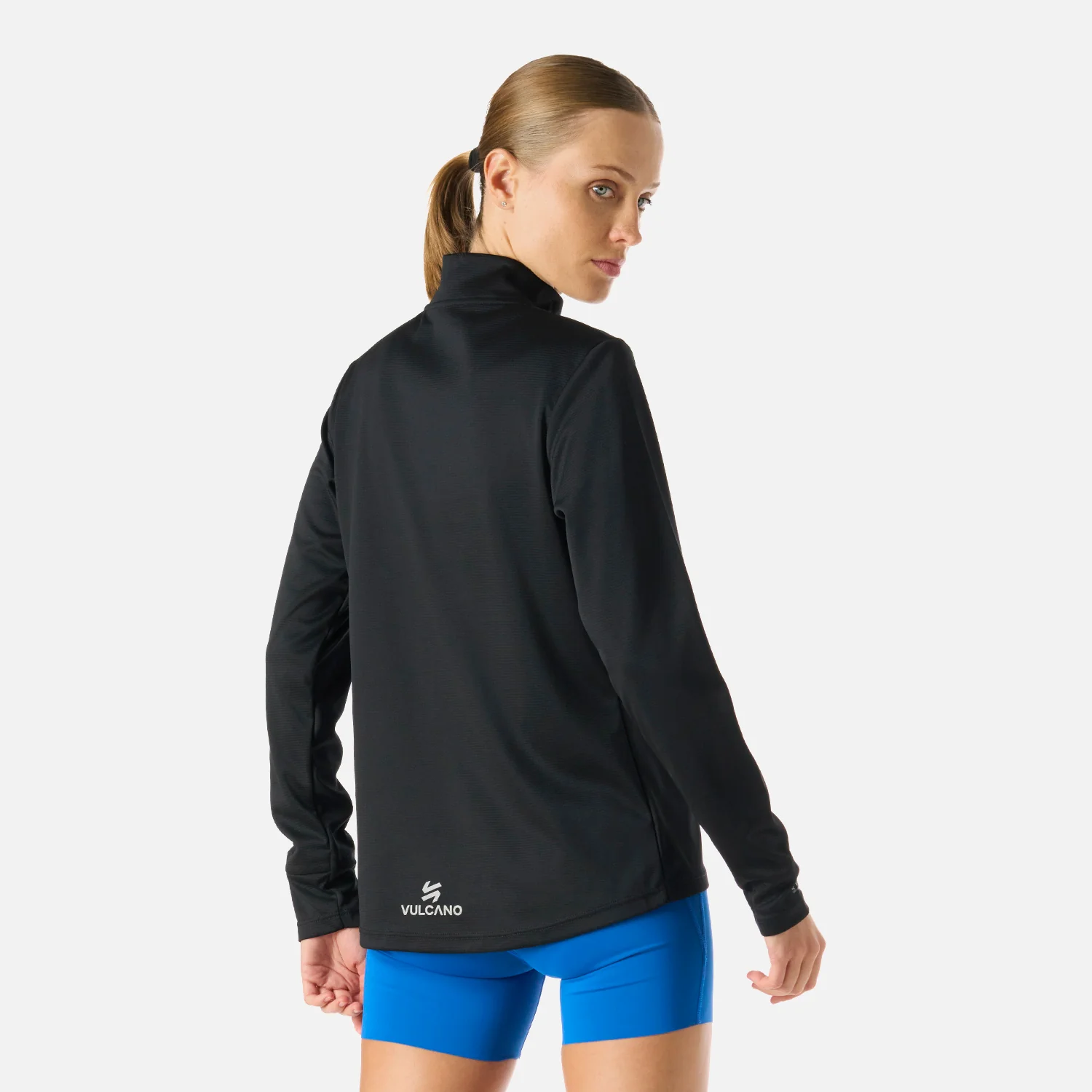 Polerón Mujer Built To Move 1/4 Zip Midlayer Negro Vulcano - Image 4