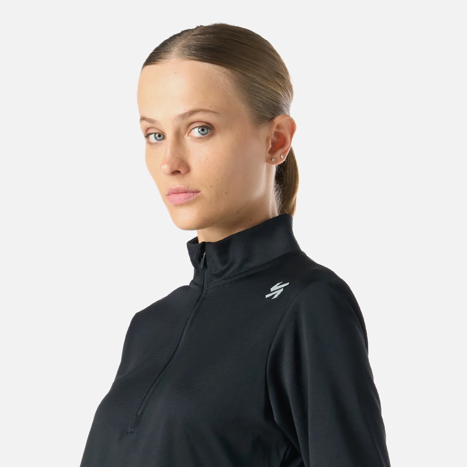 Polerón Mujer Built To Move 1/4 Zip Midlayer Negro Vulcano - Image 5