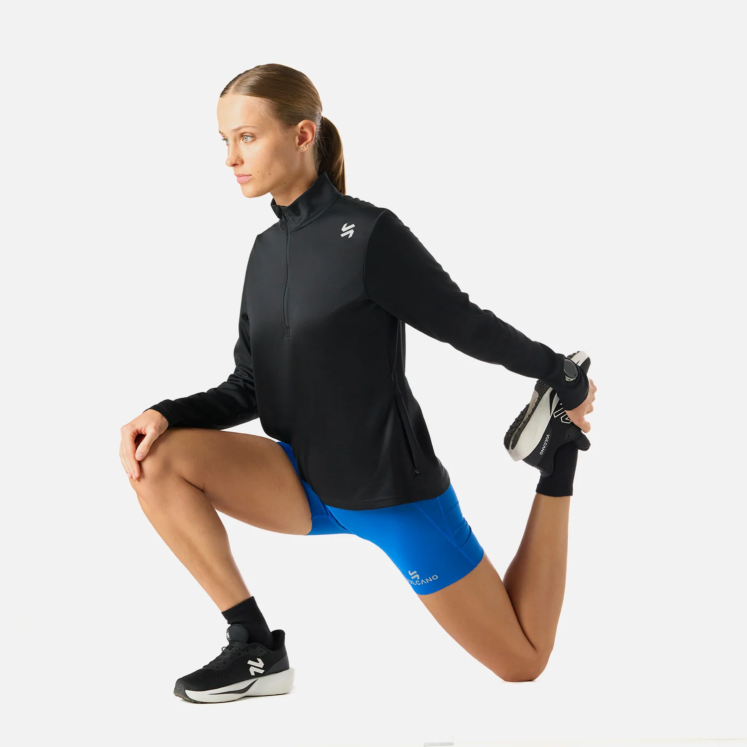 Polerón Mujer Built To Move 1/4 Zip Midlayer Negro Vulcano - Image 8