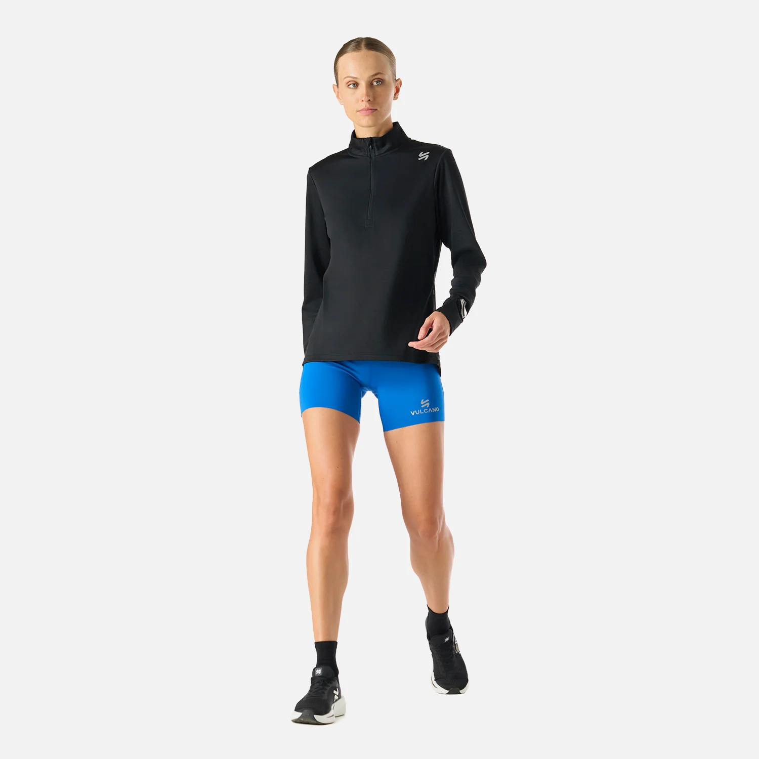 Polerón Mujer Built To Move 1/4 Zip Midlayer Negro Vulcano - Image 9