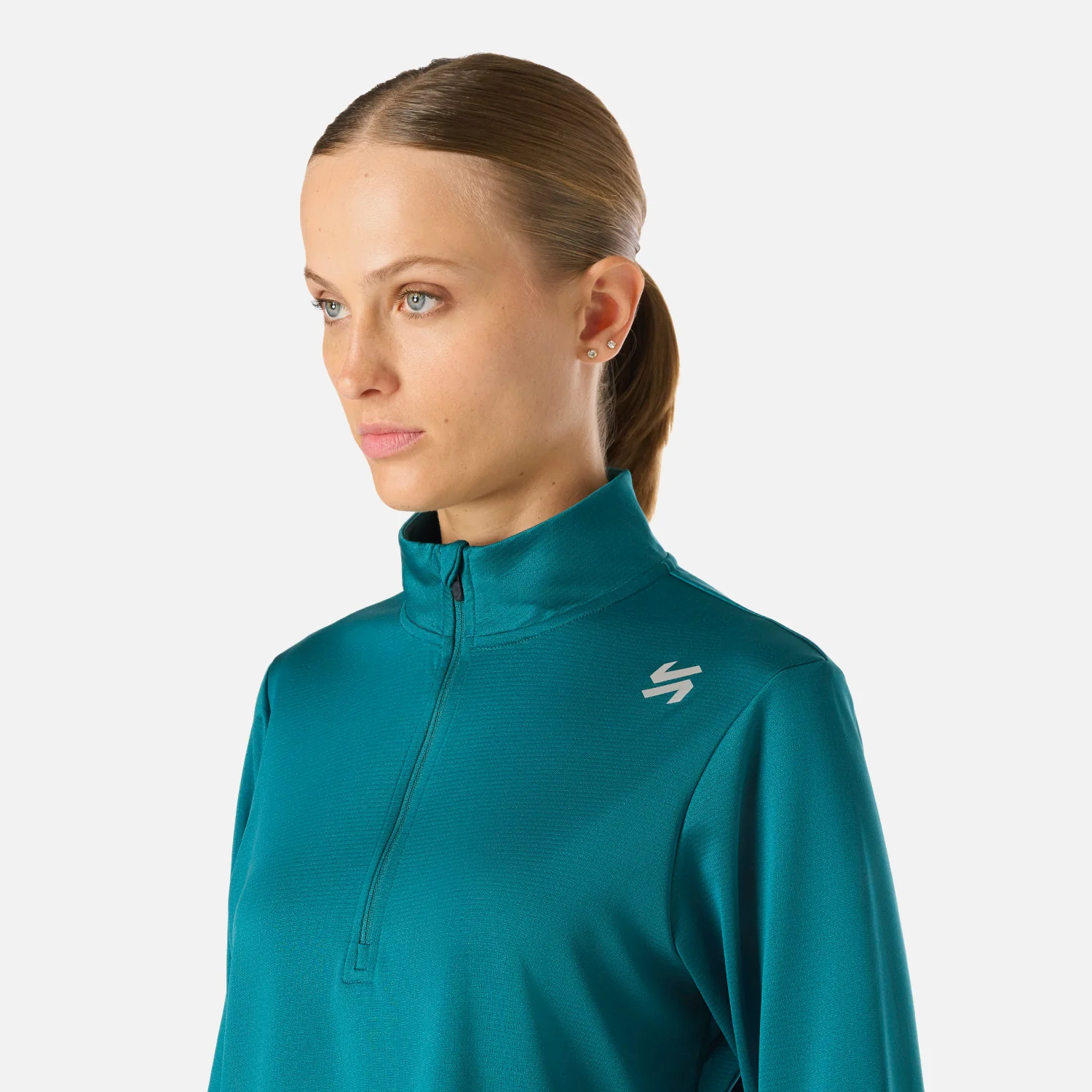 Polerón Mujer Built To Move 1/4 Zip Midlayer Petroleo Vulcano - Image 5