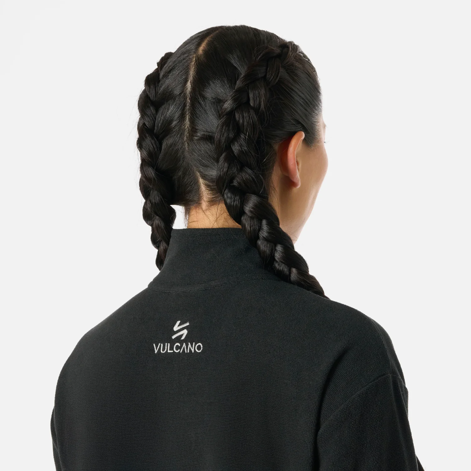 Polerón Mujer Cool Down 1/4 Zip Fleece Negro Vulcano - Image 6