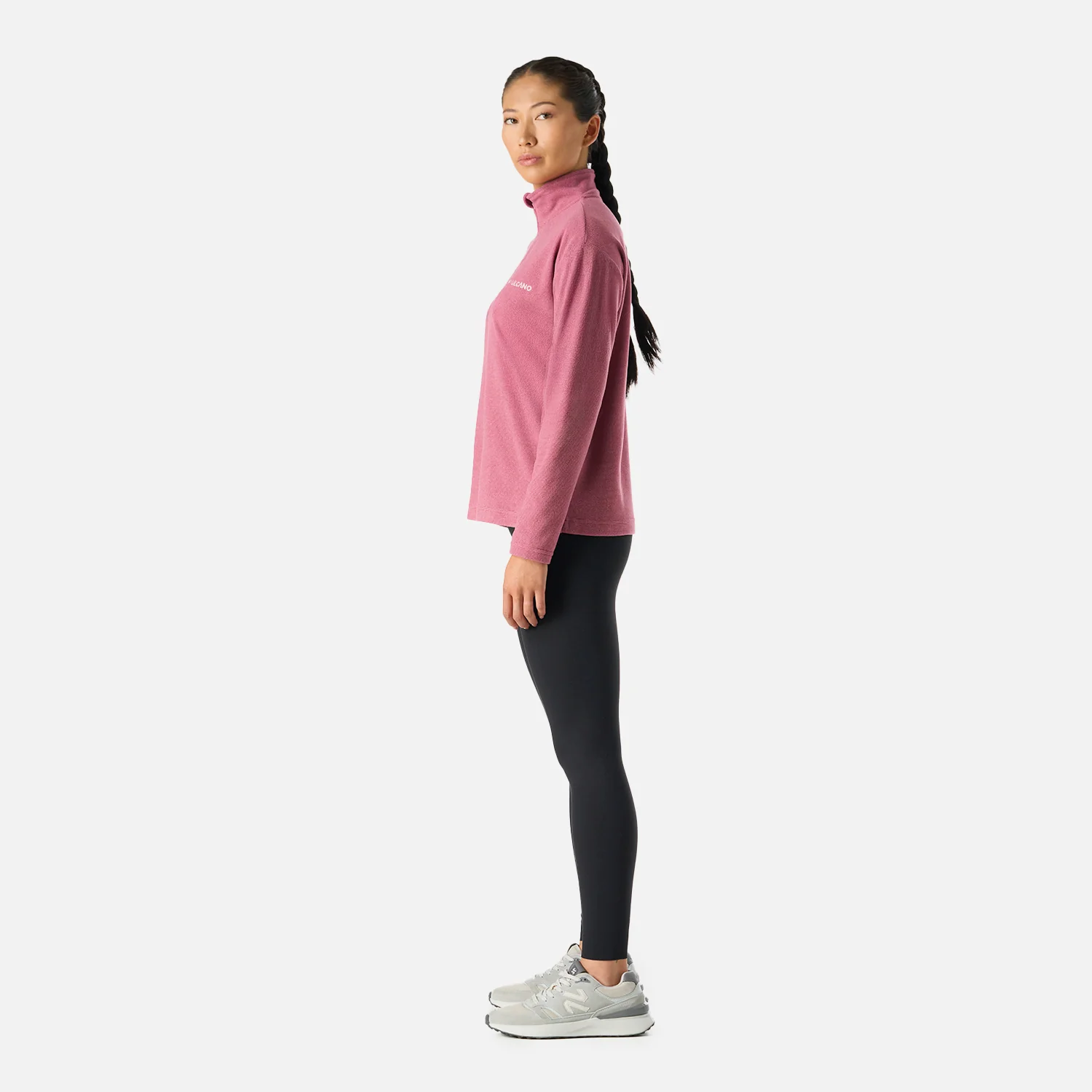 Polerón Mujer Cool Down 1/4 Zip Fleece Rosado Vulcano - Image 3