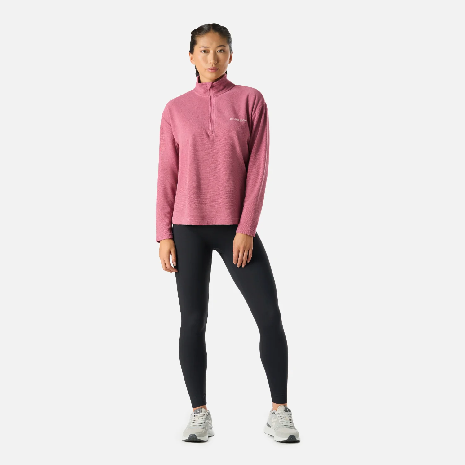 Polerón Mujer Cool Down 1/4 Zip Fleece Rosado Vulcano - Image 7