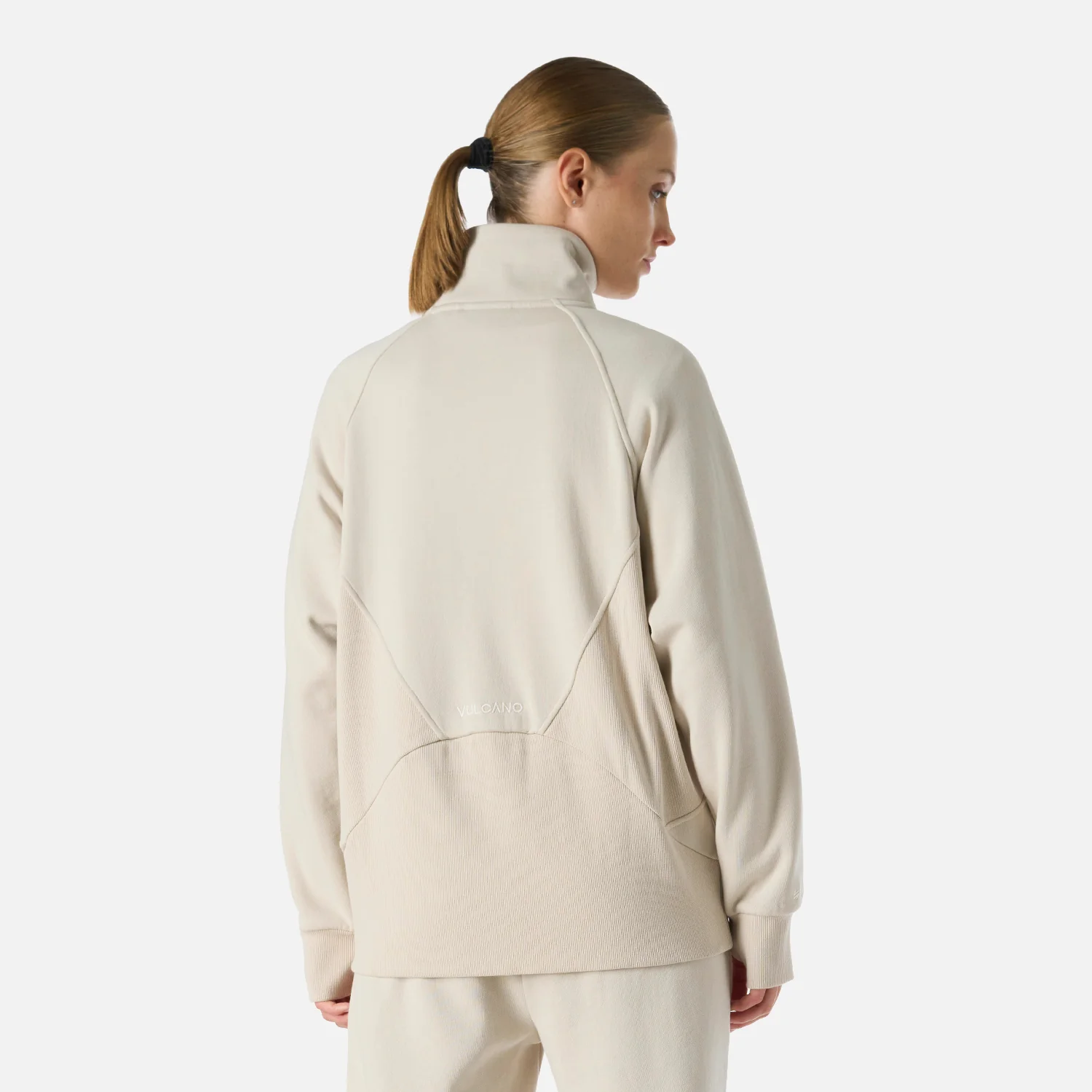 Polerón Mujer Cool Down Full Zip Sweatshirt Crema Vulcano - Image 4