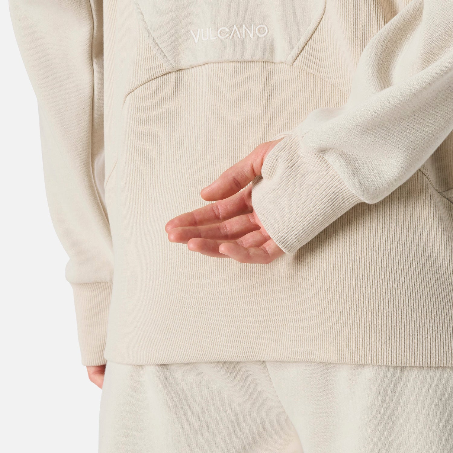 Polerón Mujer Cool Down Full Zip Sweatshirt Crema Vulcano - Image 6