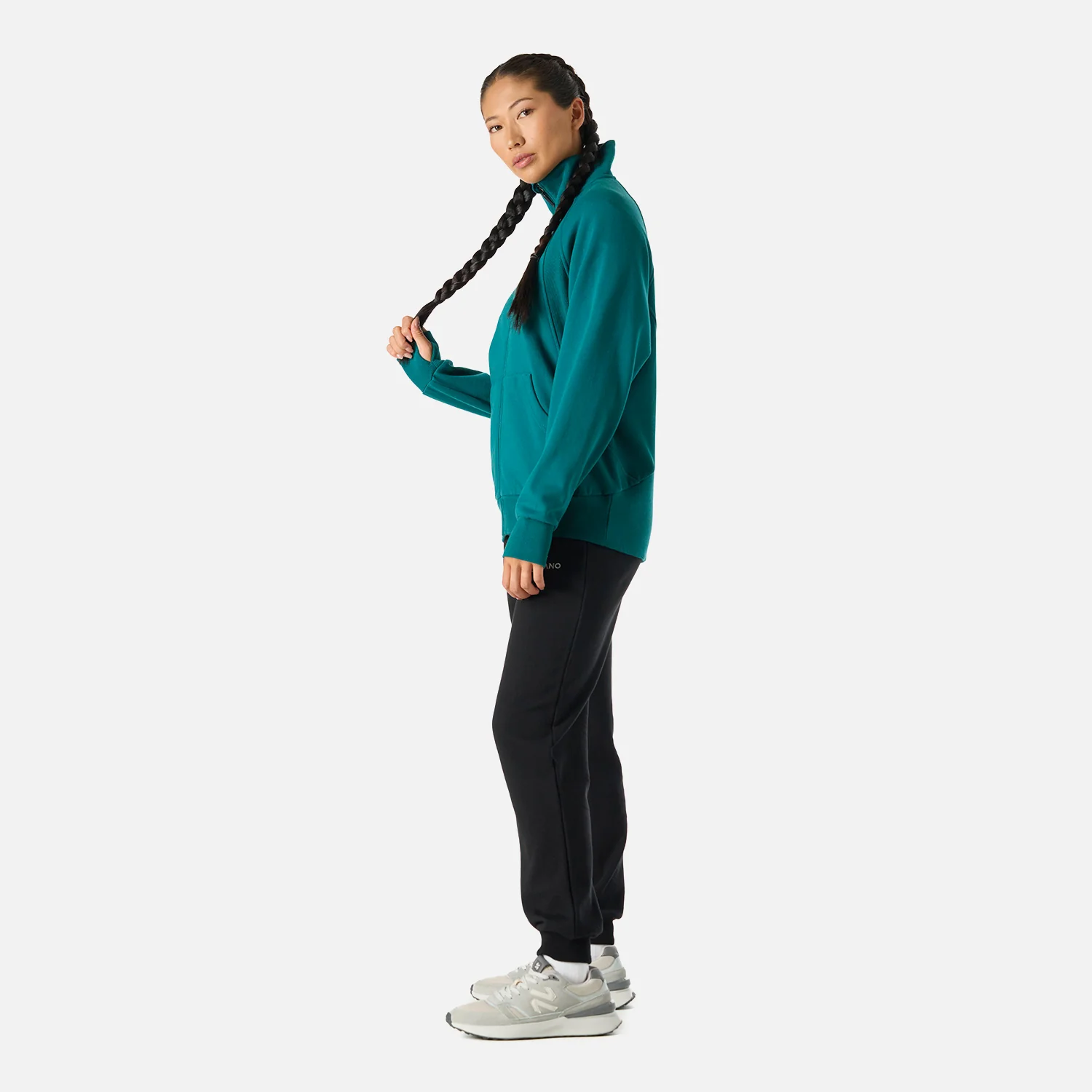 Polerón Mujer Cool Down Full Zip Sweatshirt Petroleo Vulcano - Image 3