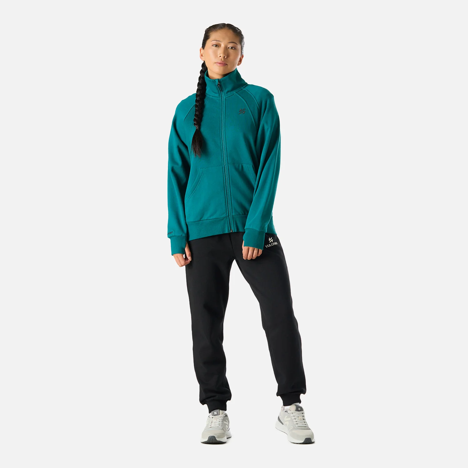 Polerón Mujer Cool Down Full Zip Sweatshirt Petroleo Vulcano - Image 7