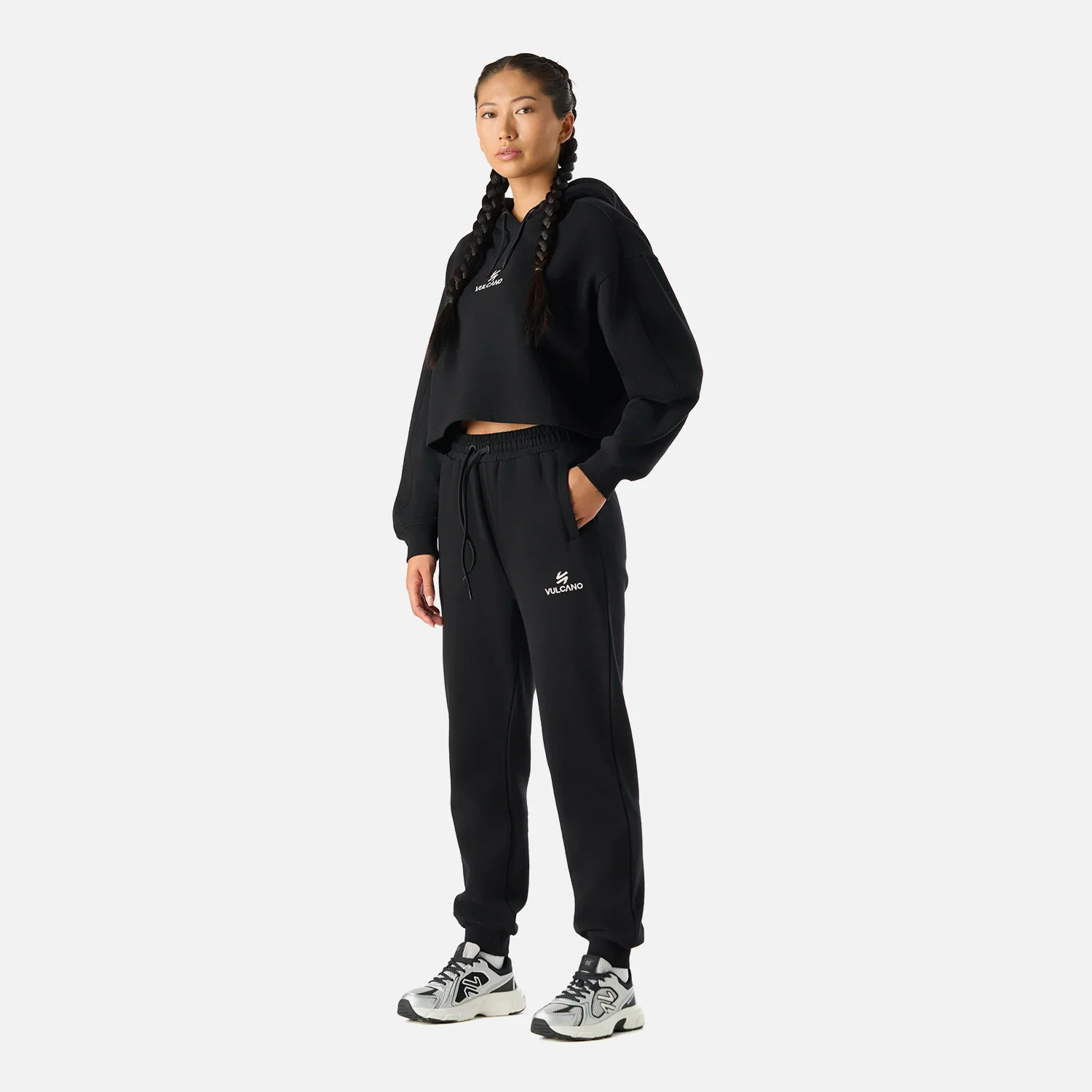 Polerón Mujer Cool Down Sweatshirt Hoody Negro Vulcano - Image 3