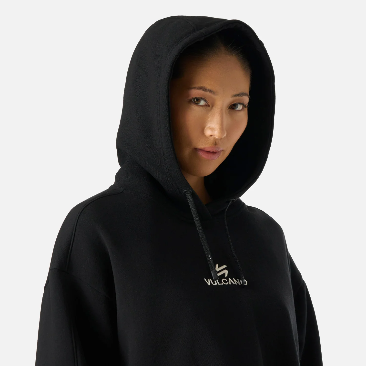 Polerón Mujer Cool Down Sweatshirt Hoody Negro Vulcano - Image 5