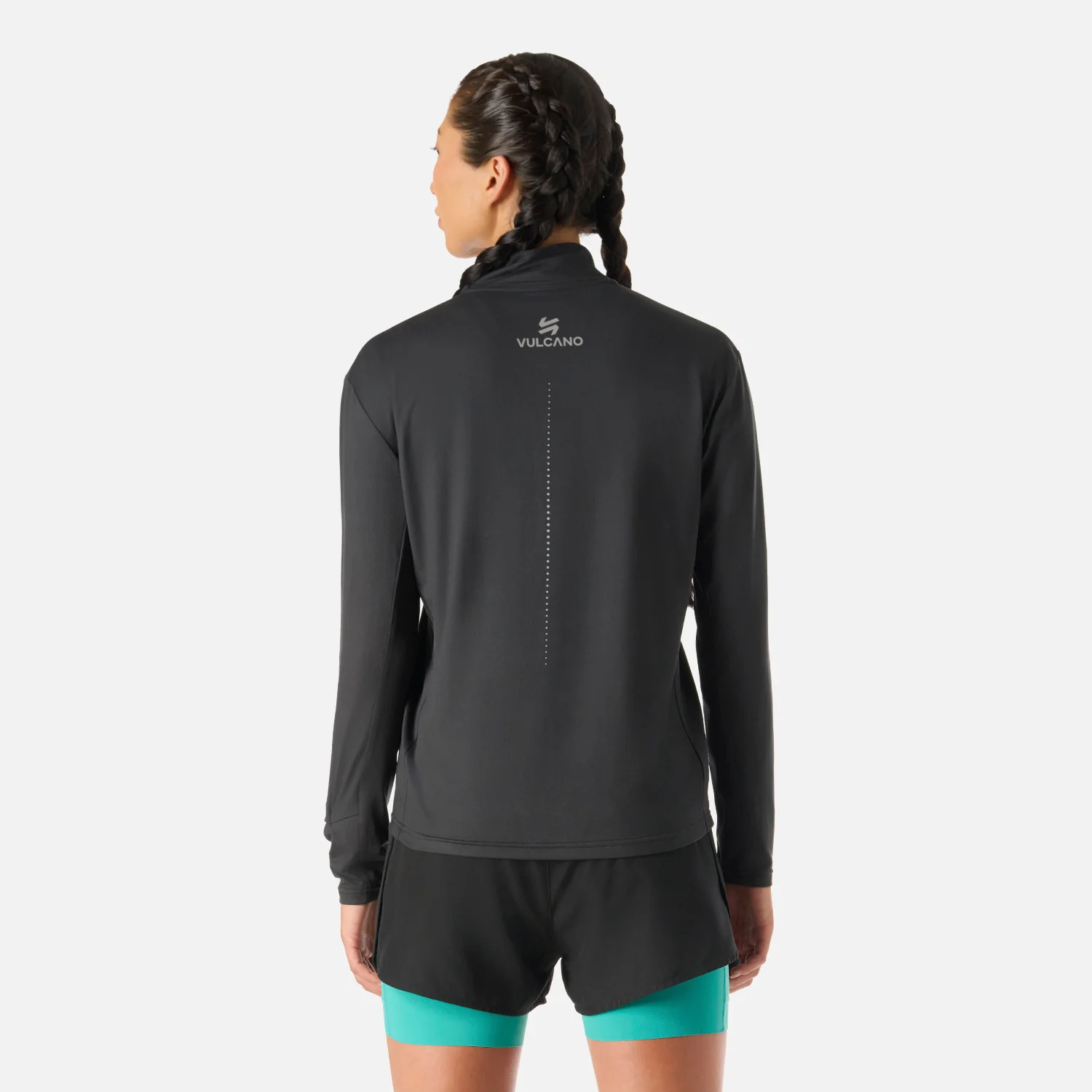 Polerón Mujer Tempo 1/4 Zip Midlayer Negro Vulcano - Image 4