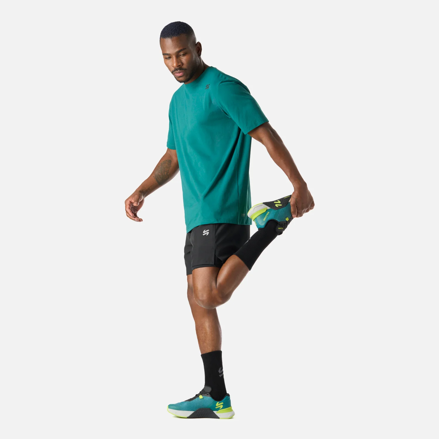 Shorts Hombre Built To Move 2-in-1 5" Shorts Negro Vulcano - Image 8
