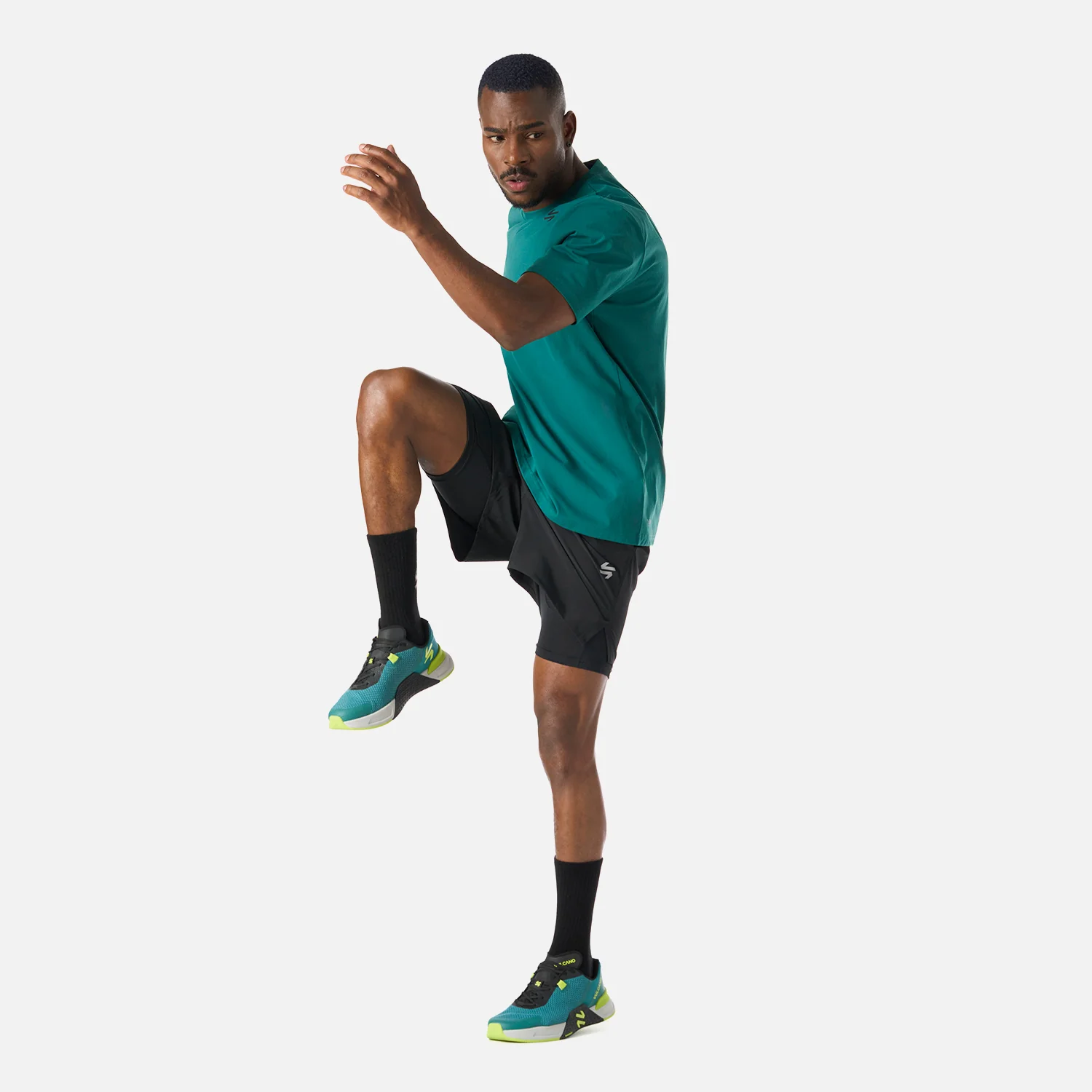 Shorts Hombre Built To Move 2-in-1 5" Shorts Negro Vulcano - Image 9
